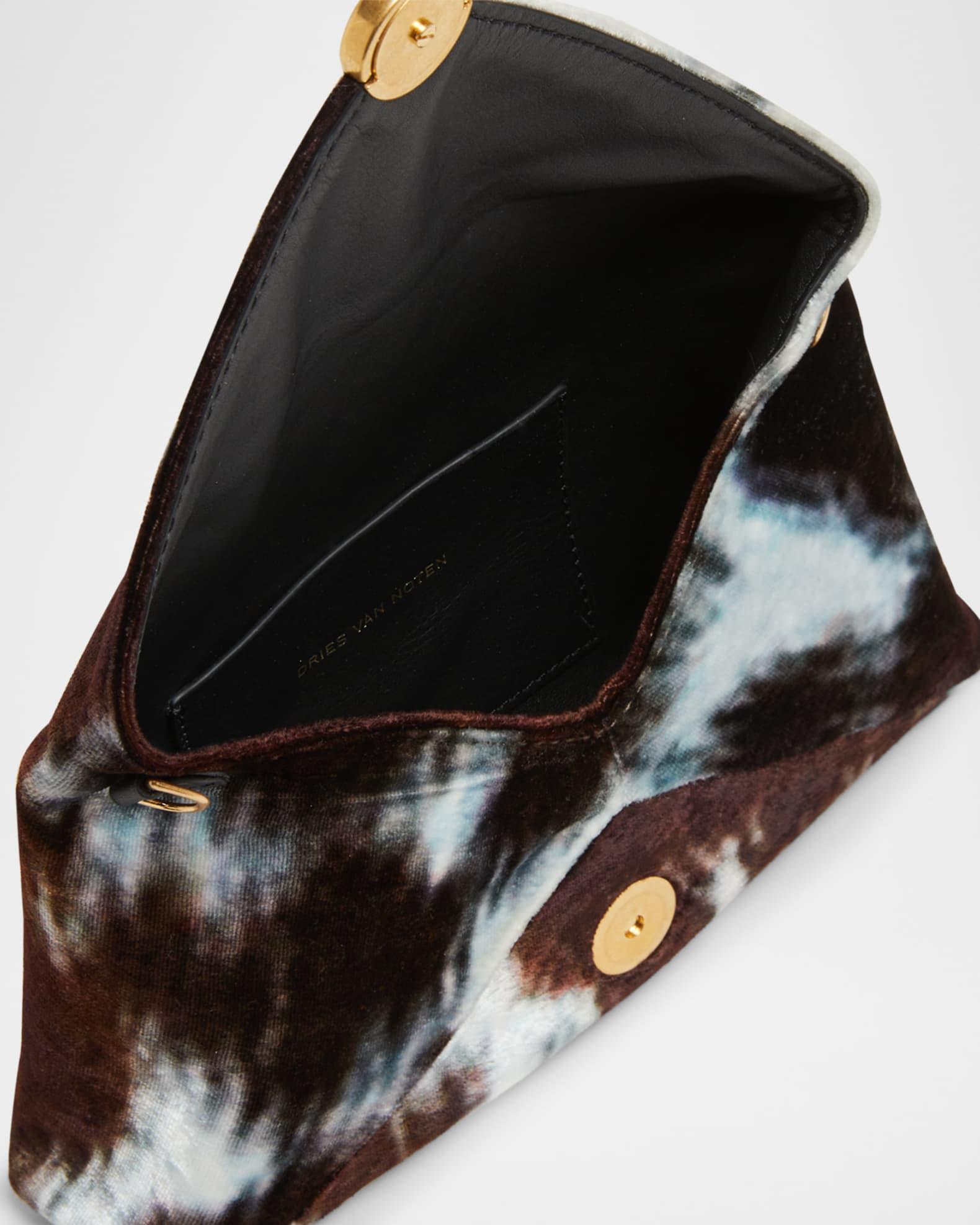 Small Cowhide-Print Viscose Envelope Clutch Bag Product Image