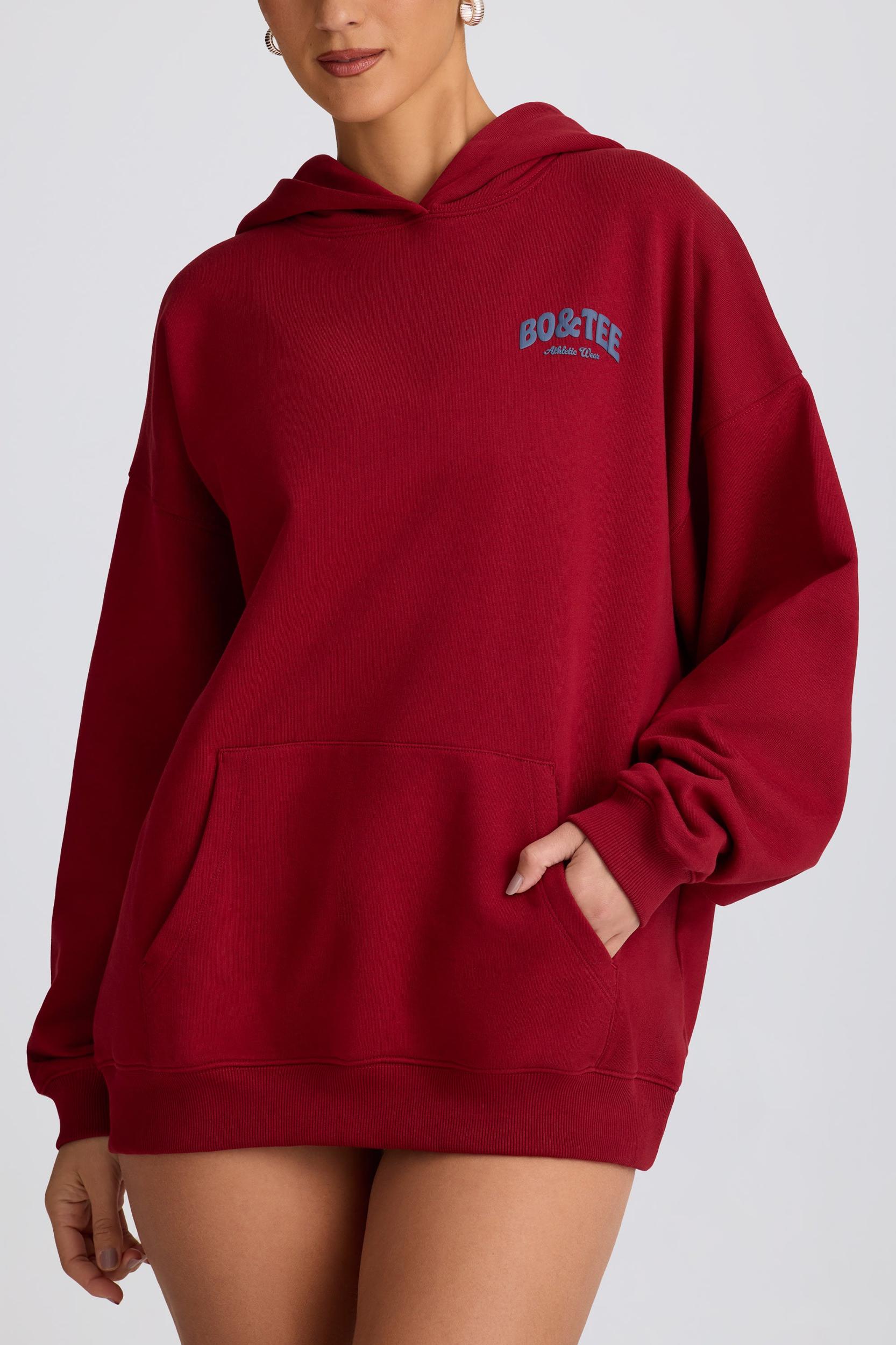 Oversized Hoodie in Burgundy Female Product Image