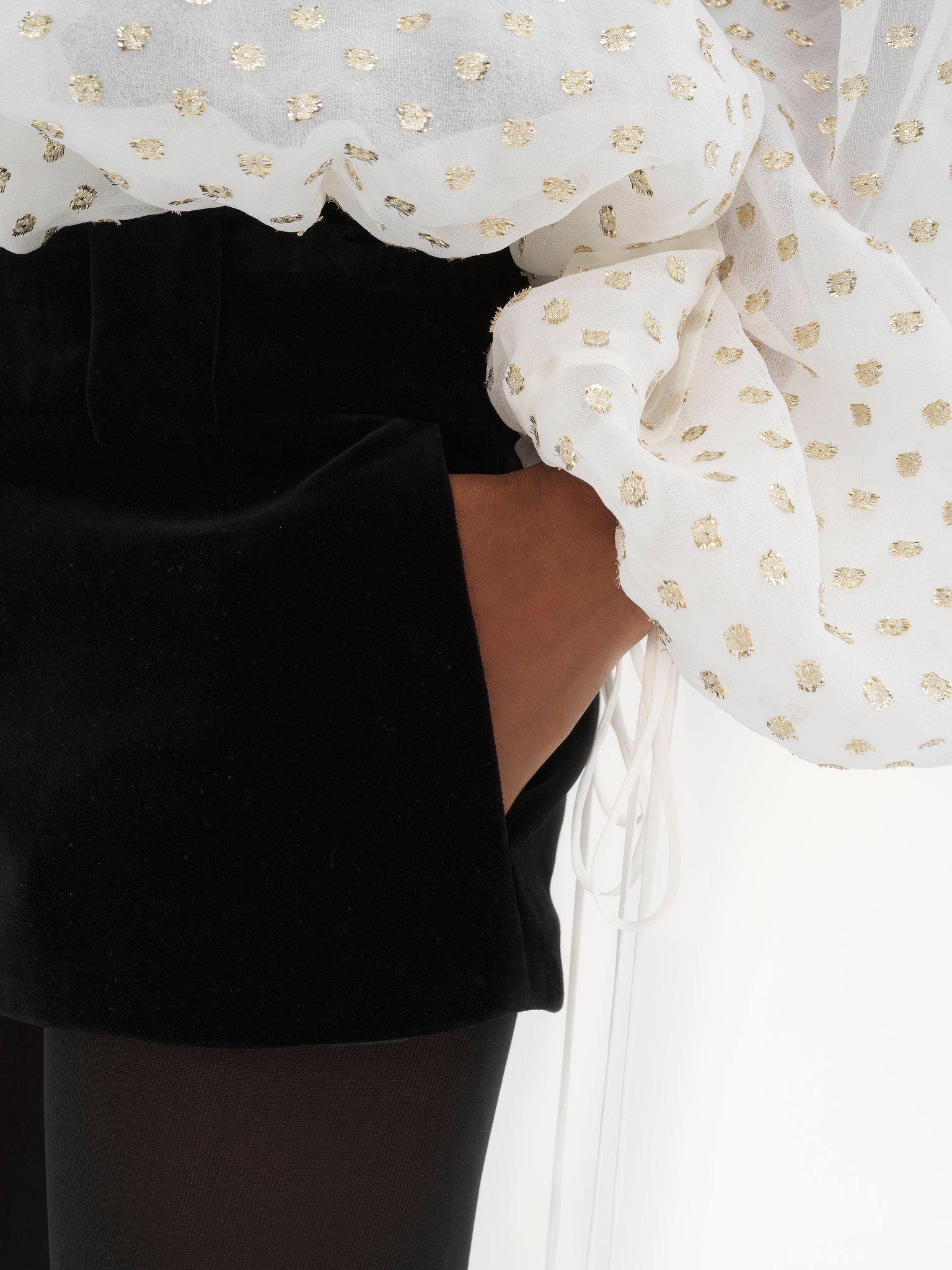 Tailored mini shorts in velvet Product Image