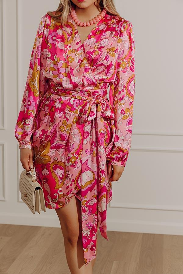 Romance In Paris Satin Mini Dress Product Image