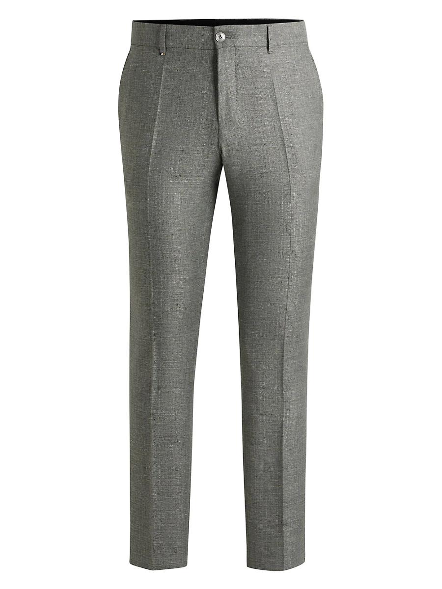 Mens Formal Trousers in Micro-Patterned Stretch Fabric Product Image
