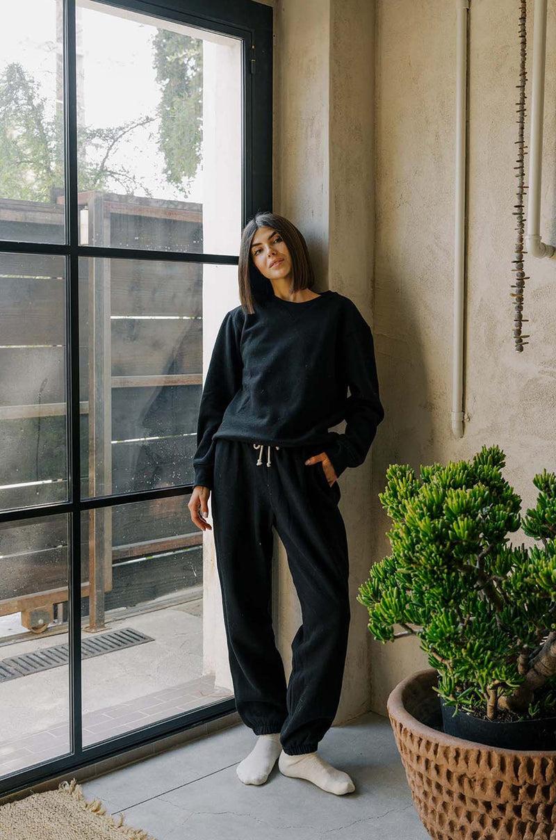 Men's Organic Heavyweight Fleece Sweatpants in Black Product Image