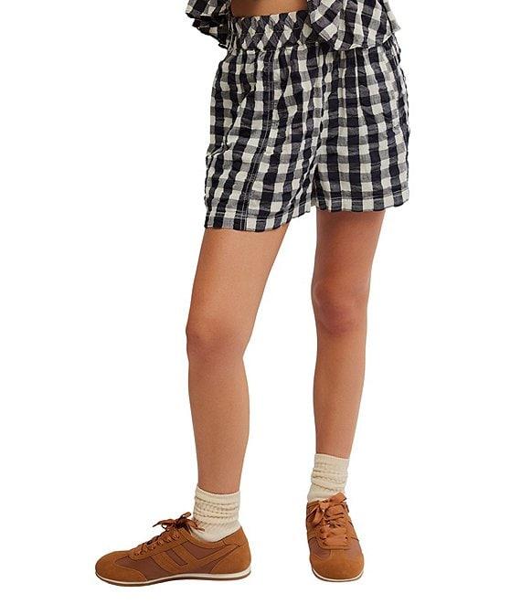 Free People Get Free Seersucker Gingham Coordinating Pull-On Shorts Product Image