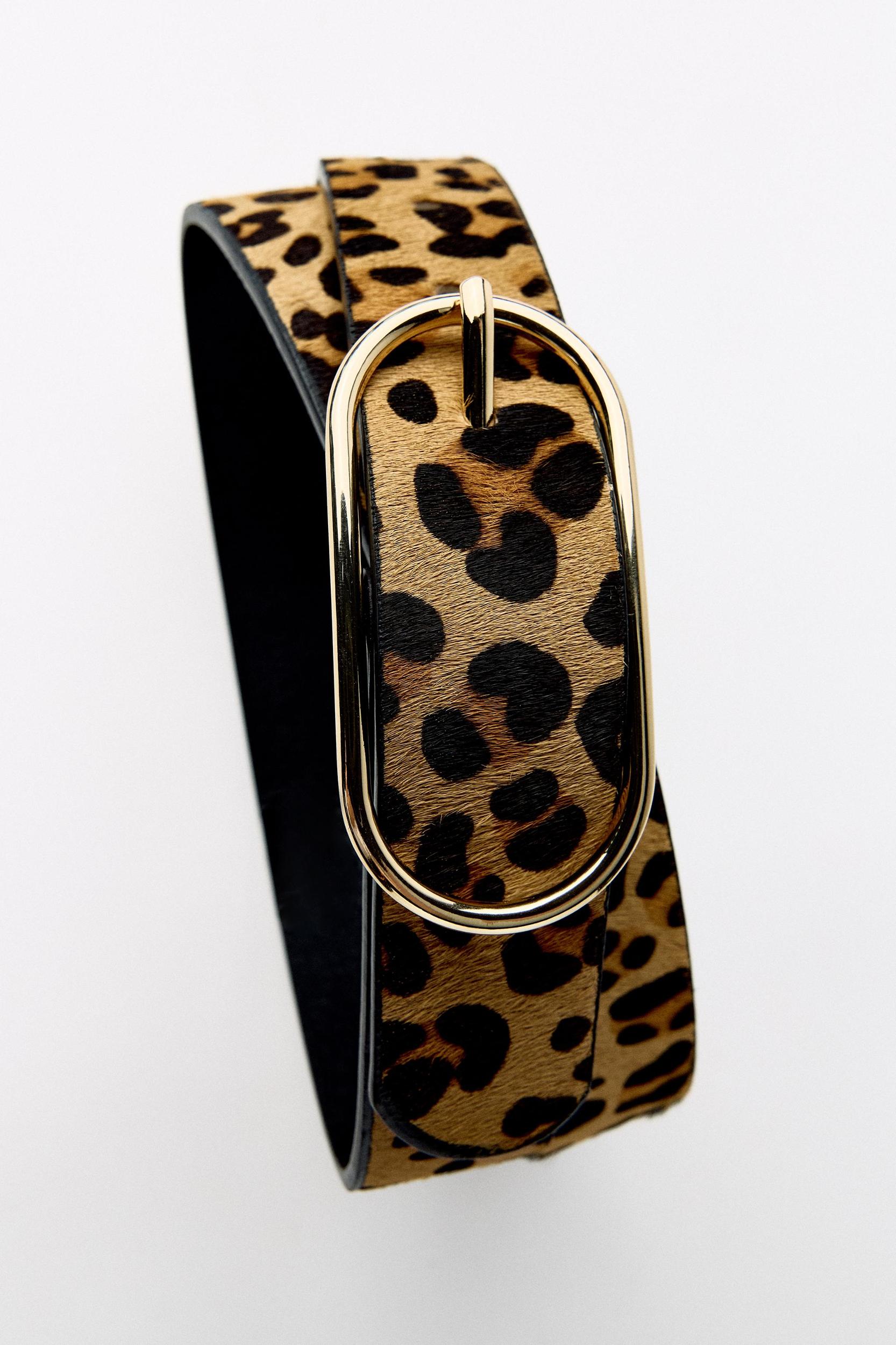 ANIMAL PRINT LEATHER BELT Product Image