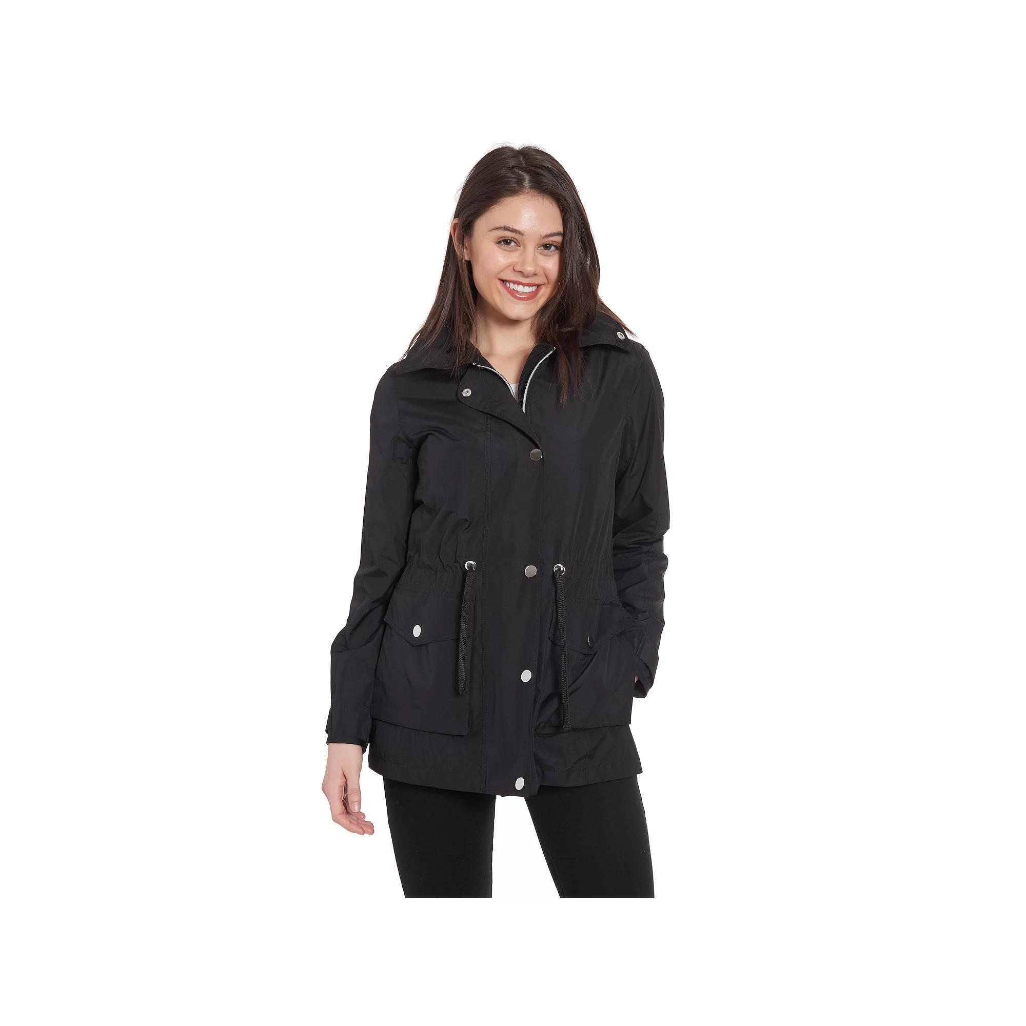 Women's Fleet Street Removable Hood Rain Parka, Size: Small, Black Product Image