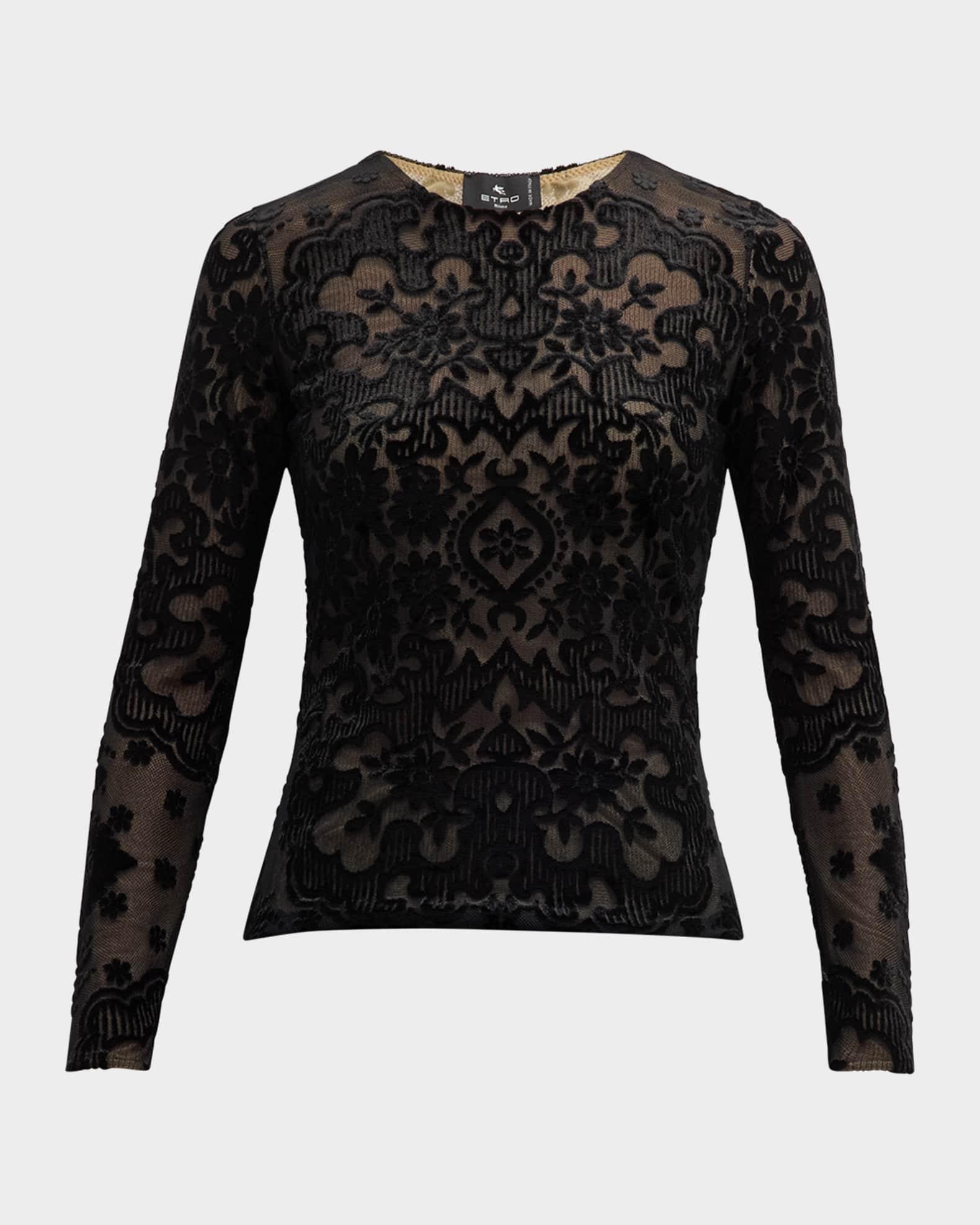 Sheer Velvet Printed Top Product Image