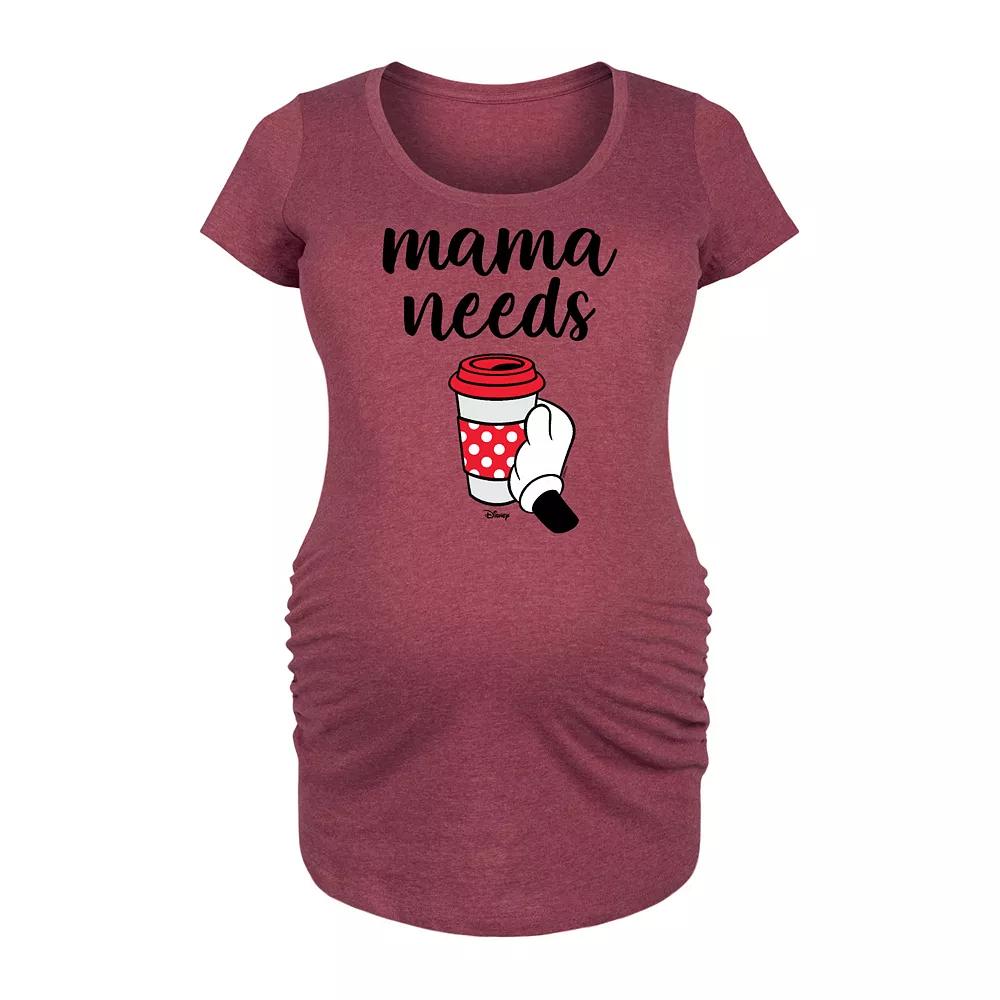 Disney's Minnie Mouse Maternity Mama Needs Coffee Graphic Tee, Women's,  Product Image