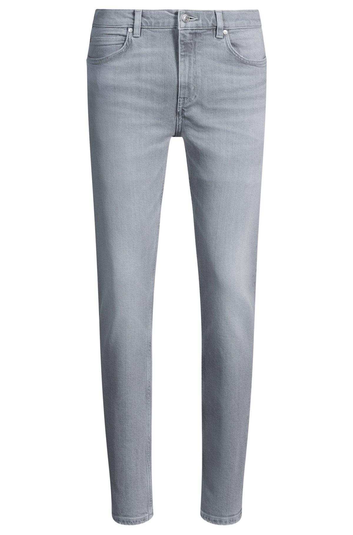 Extra-slim-fit jeans in silver-gray stretch denim Product Image