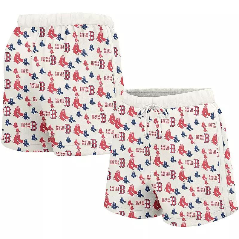 Women's Lusso White Boston Red Sox Marge Shorts,  Product Image