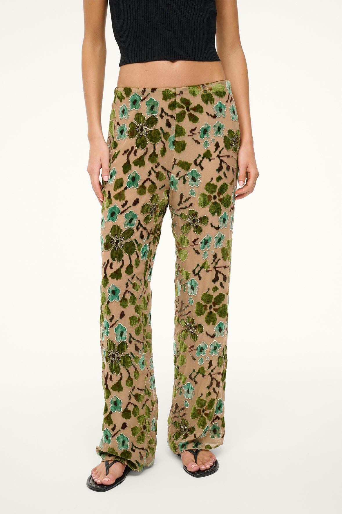 AVOLA BEADED PANT | MOSS FLORAL TAPESTRY Product Image