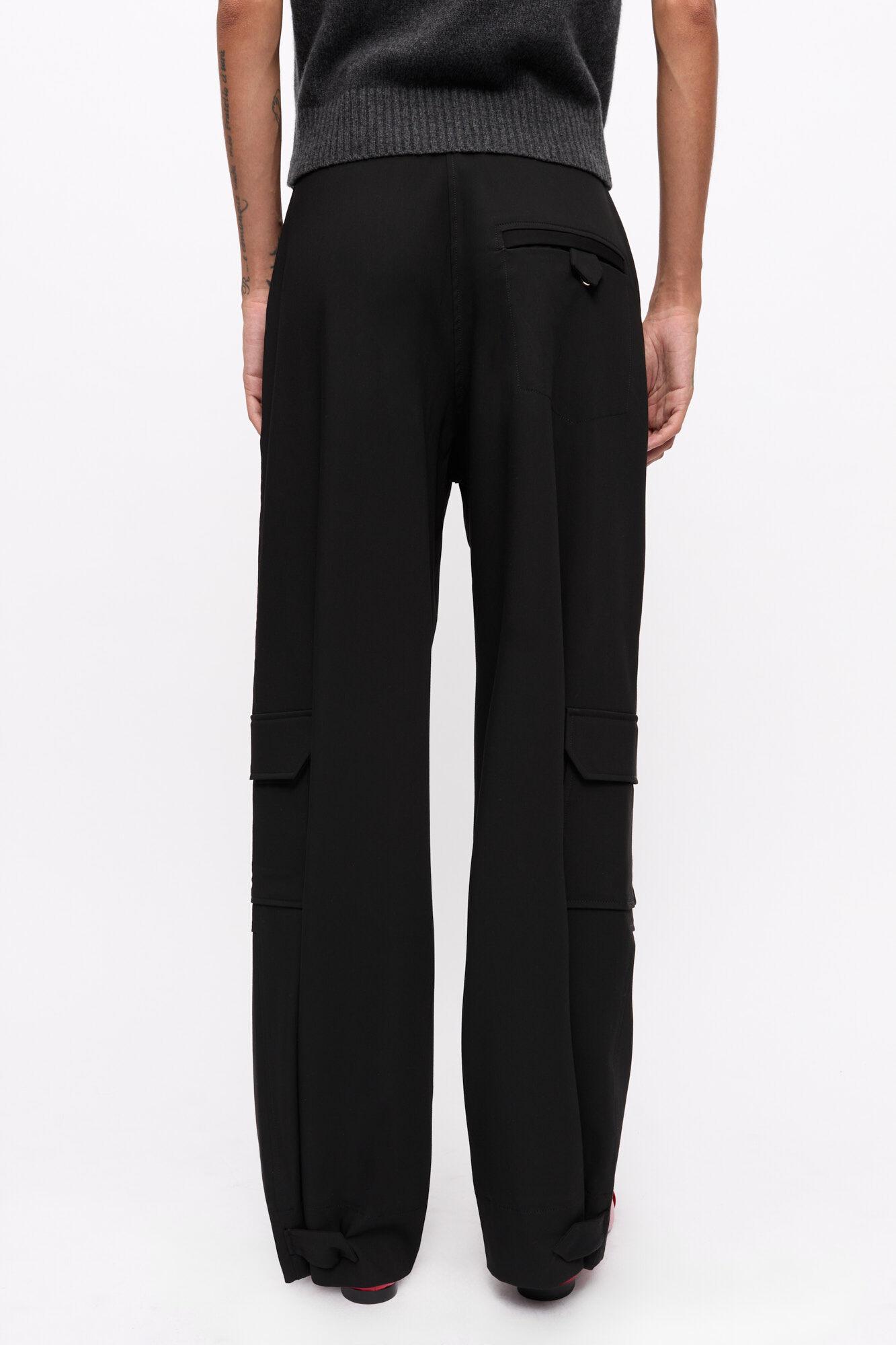 Black Twill Suiting Cargo Pants Product Image