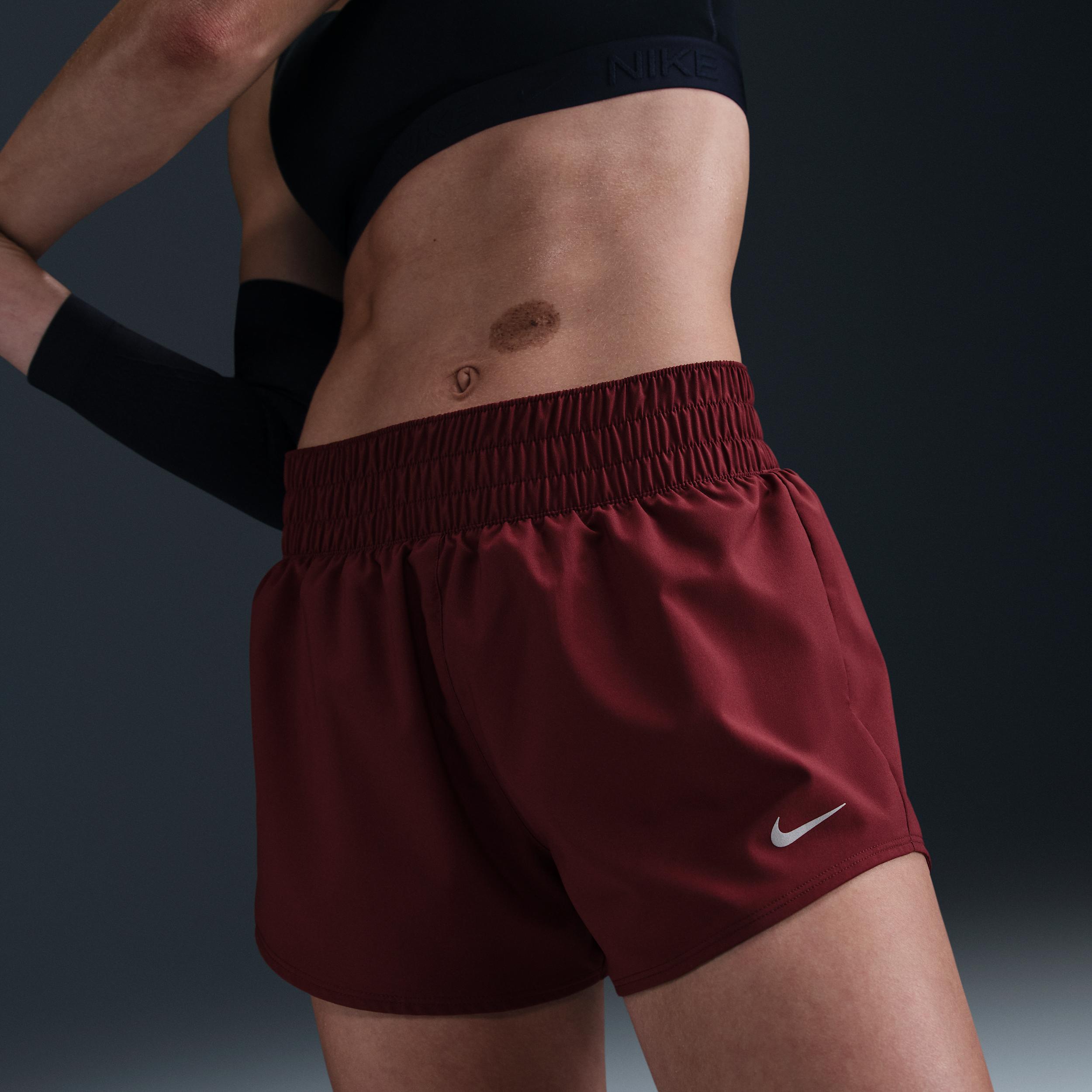 Nike Womens One Dri-FIT Mid-Rise 3 Brief-Lined Shorts | DX6010-619 Product Image