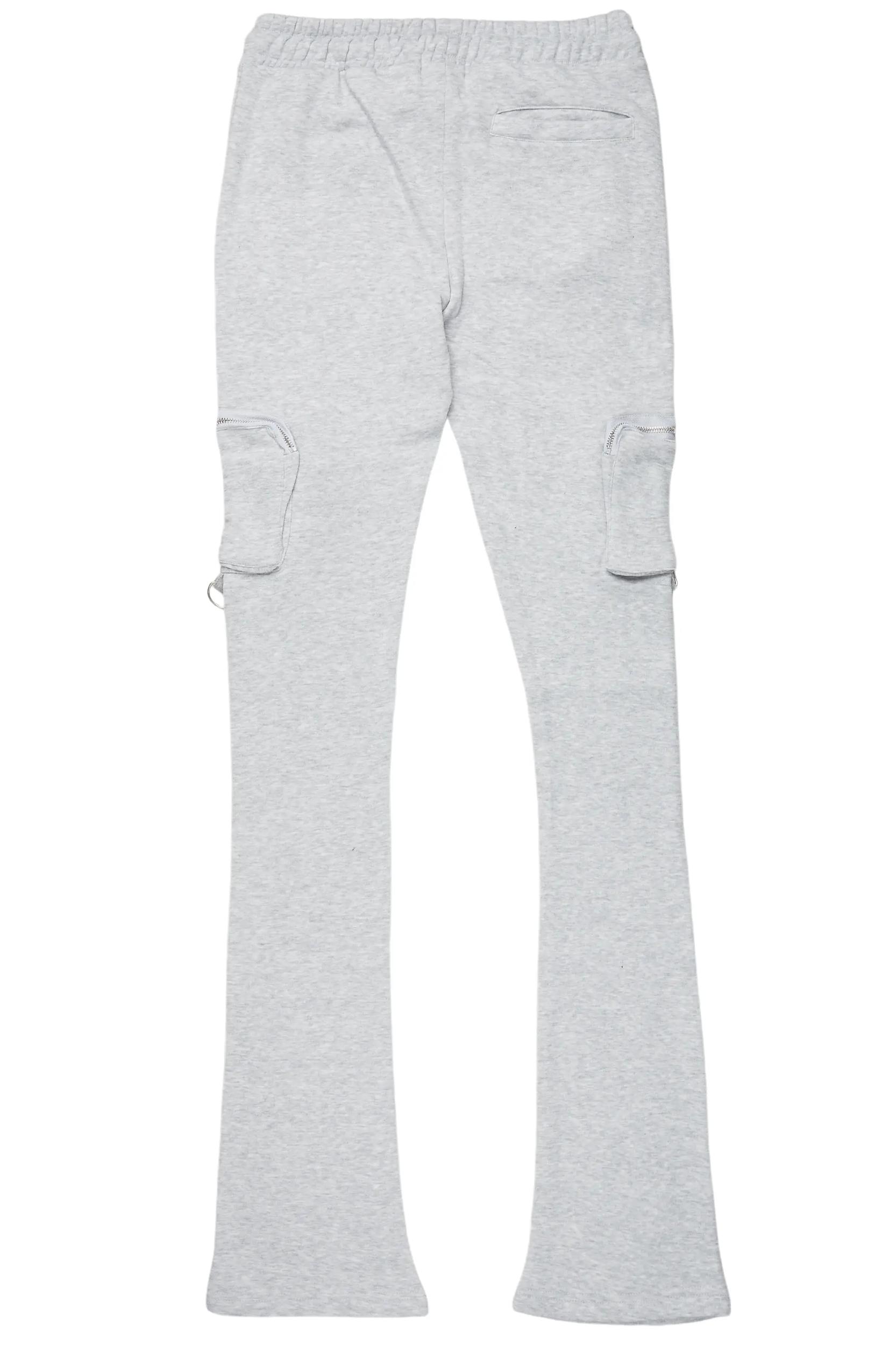 Colin Heather Grey Stacked Flare Track Pant Male Product Image