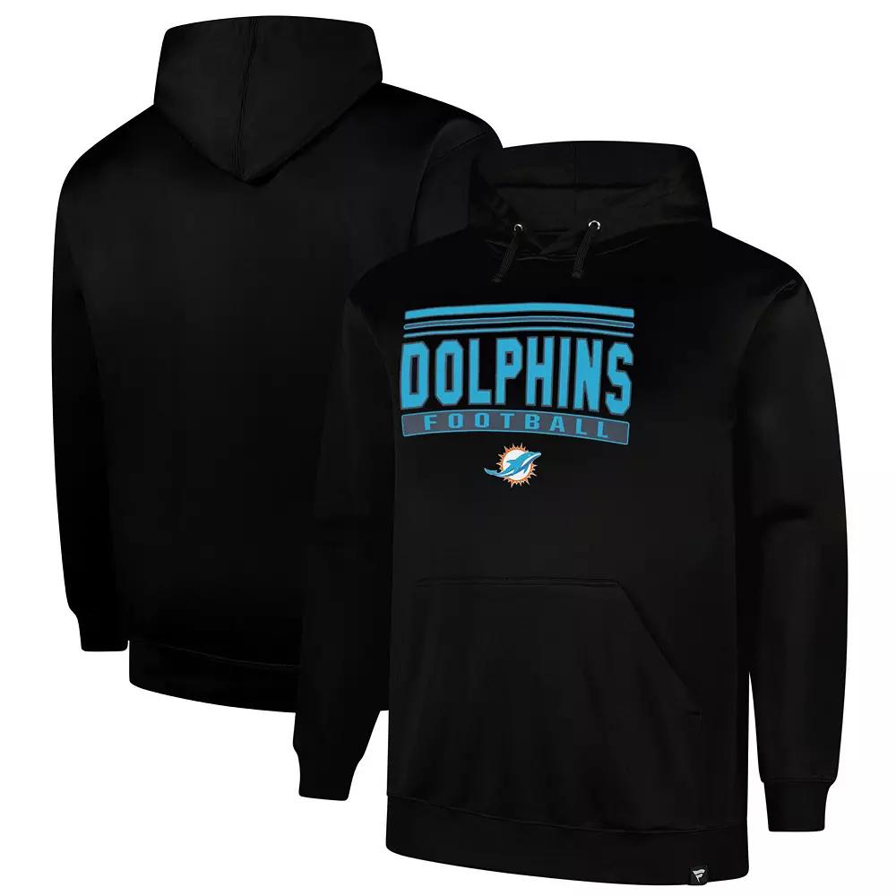 Men's Fanatics Black Miami Dolphins Big & Tall Fleece Pullover Hoodie,  Product Image
