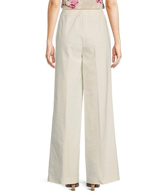 Calvin Klein Cotton Blend Wide Leg Pants Product Image