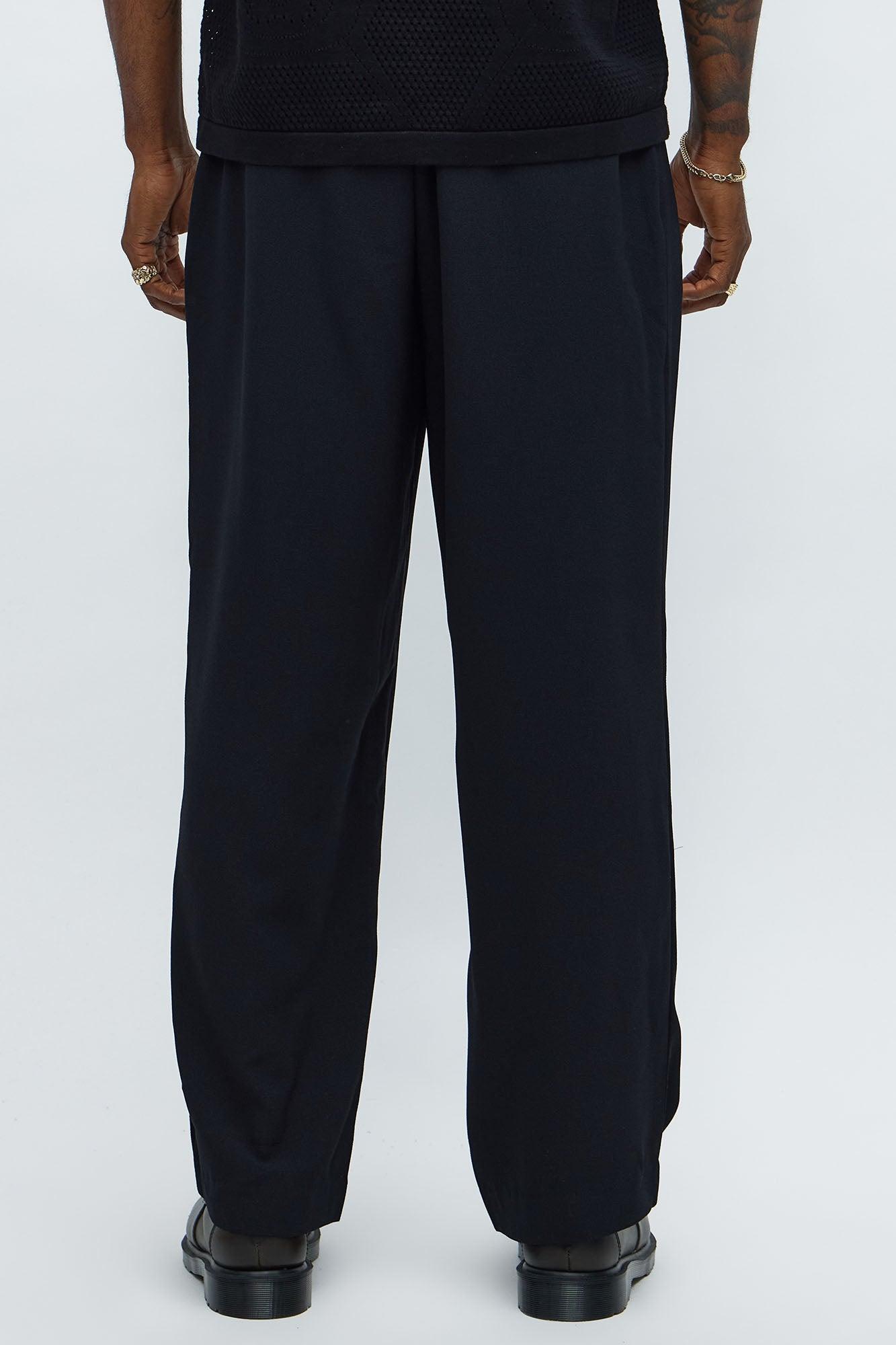 Golden Hour Straight Double Pleated Trouser - Black Male Product Image