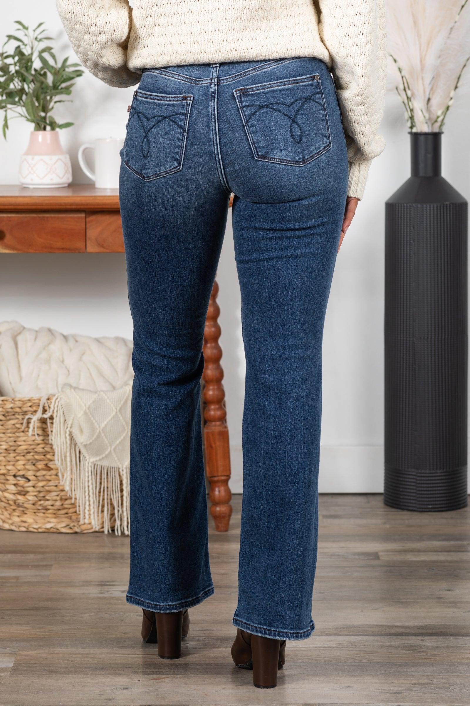 Judy Blue Dark Wash Thermal Bootcut Jean Product Image