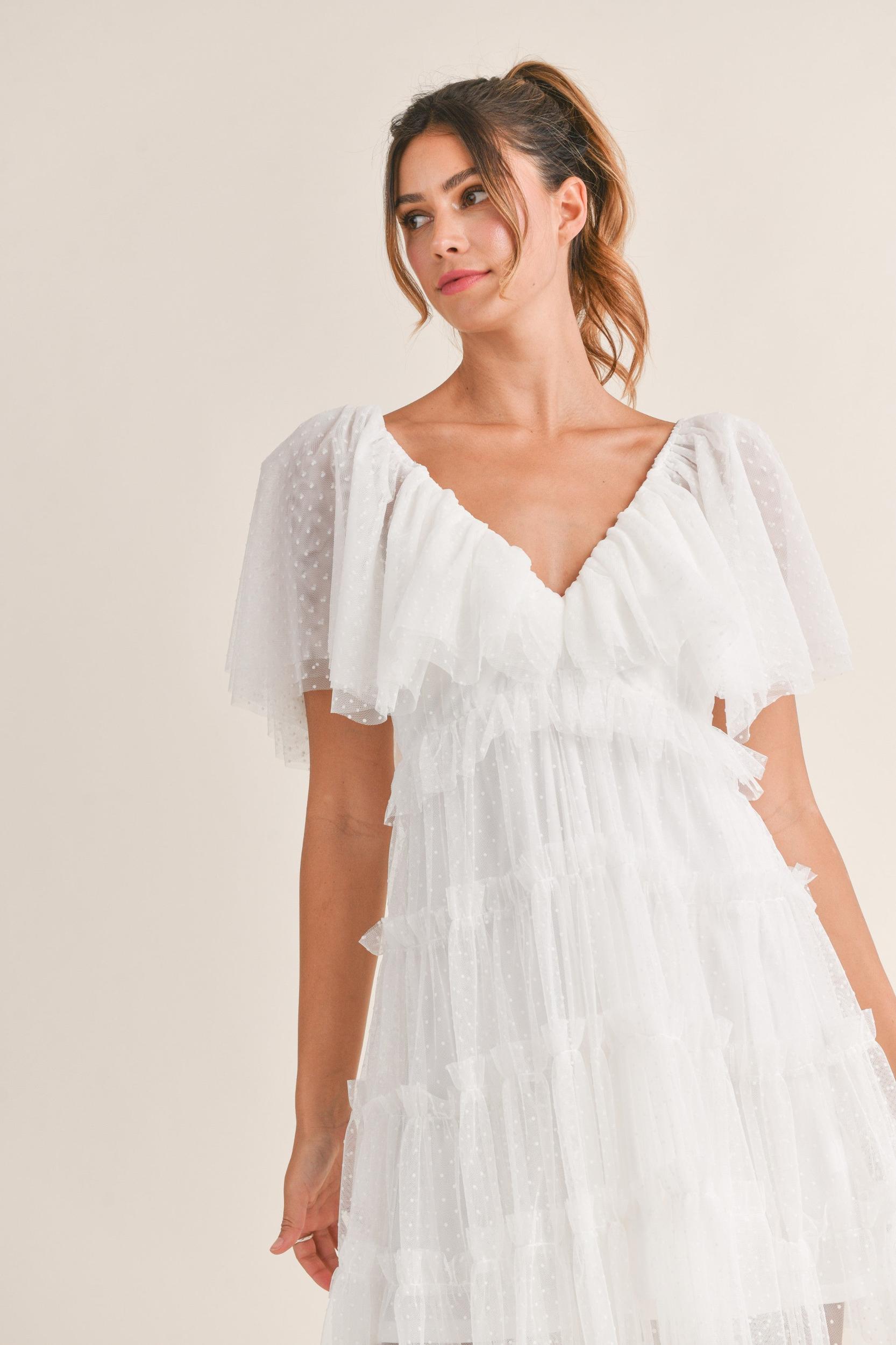 Flutter Sleeve Ruffle Mini Dress Product Image