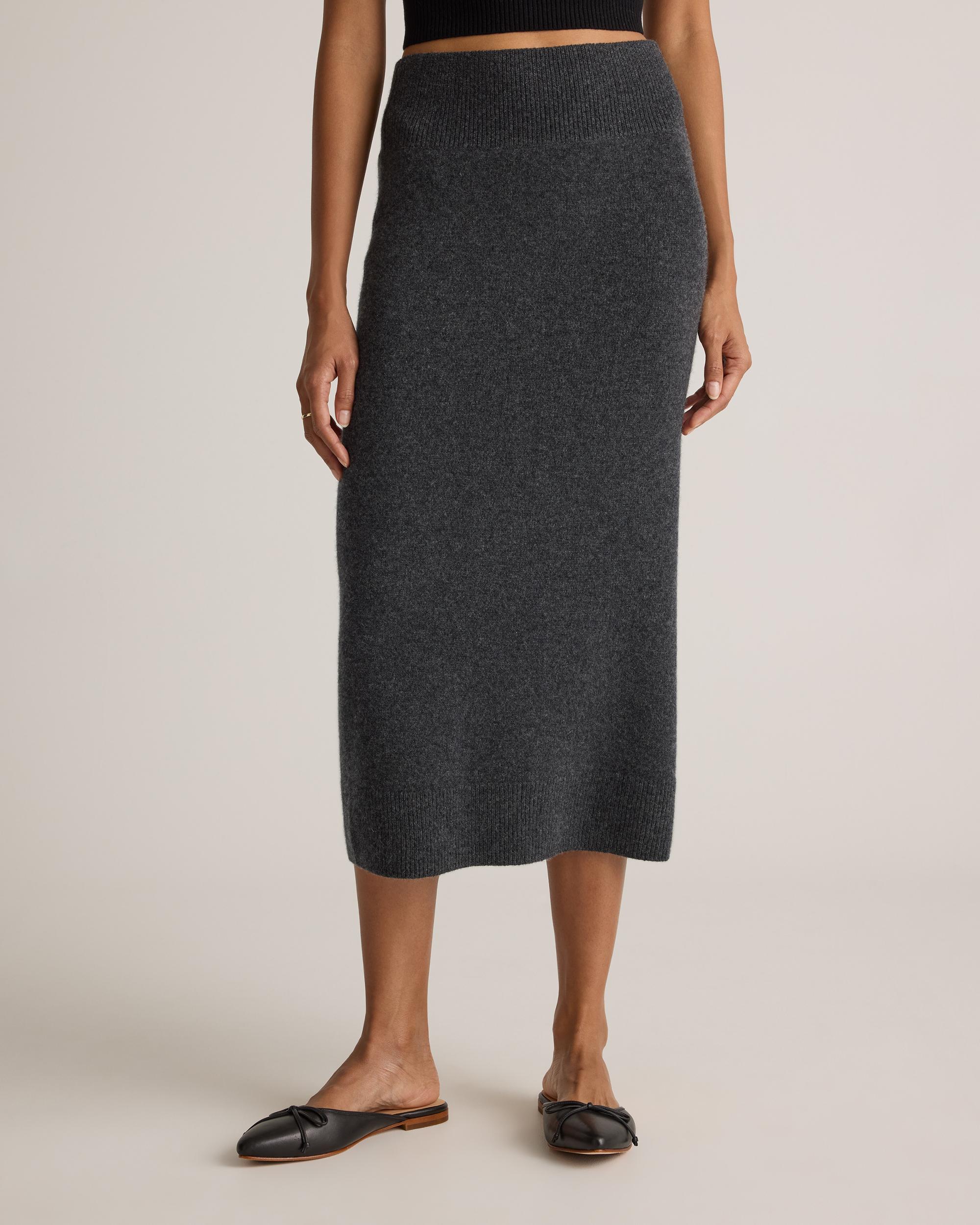 Quince | Women's Mongolian Cashmere Fitted Midi Skirt Product Image