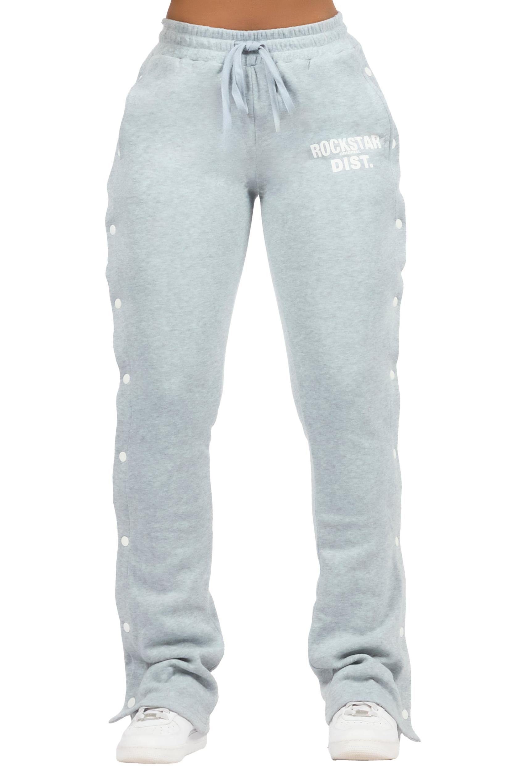 Kenniyah Heather Grey Snap Stacked Track Pant Female Product Image