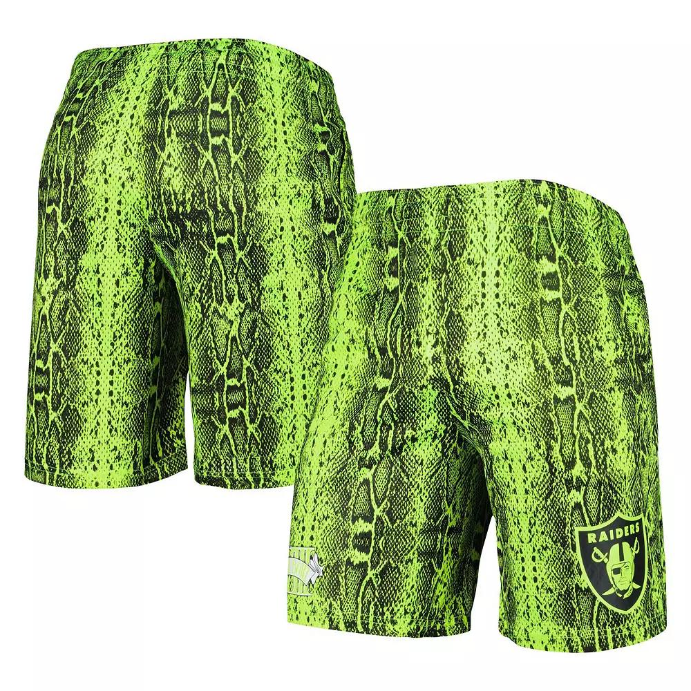 Men's New Era Neon Green Las Vegas Raiders Summer Pop Shorts,  Product Image