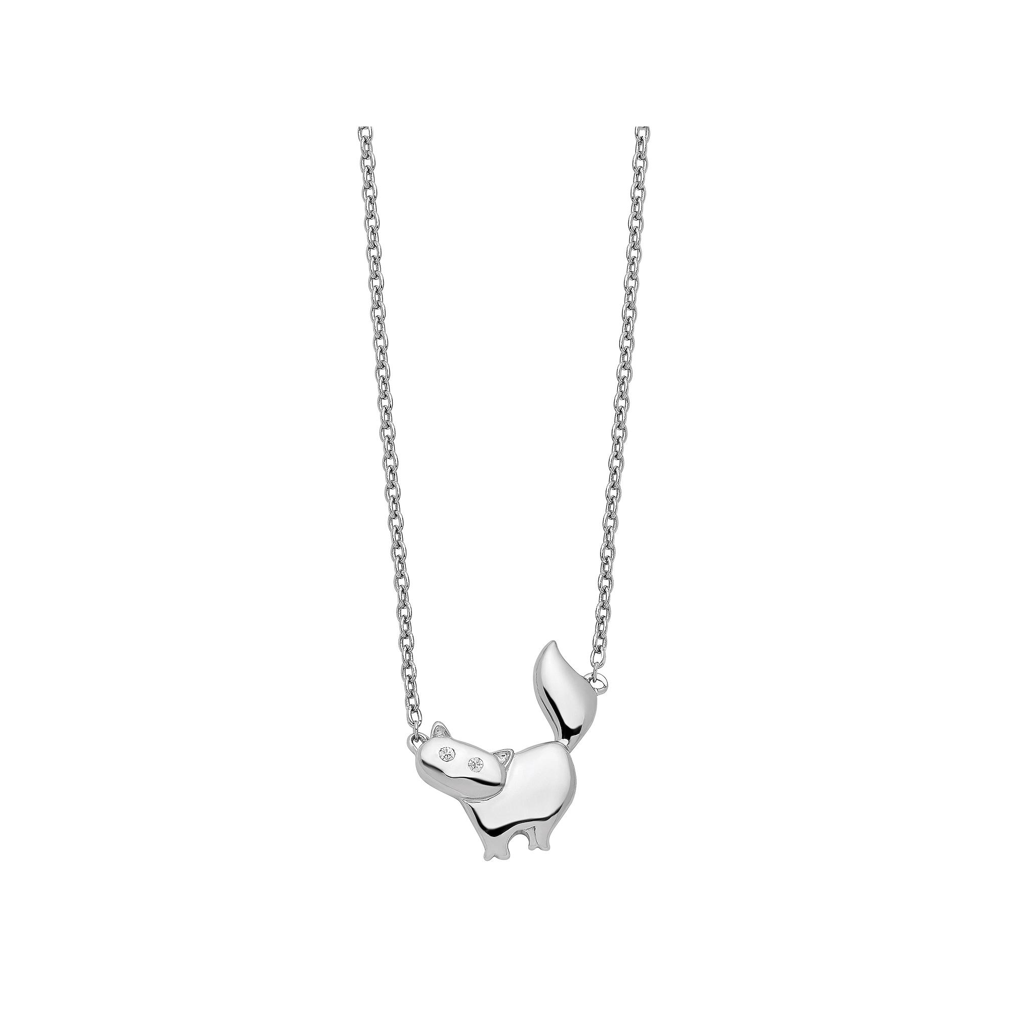White Ice Sterling Silver Diamond Accent Cat Necklace, Womens Product Image