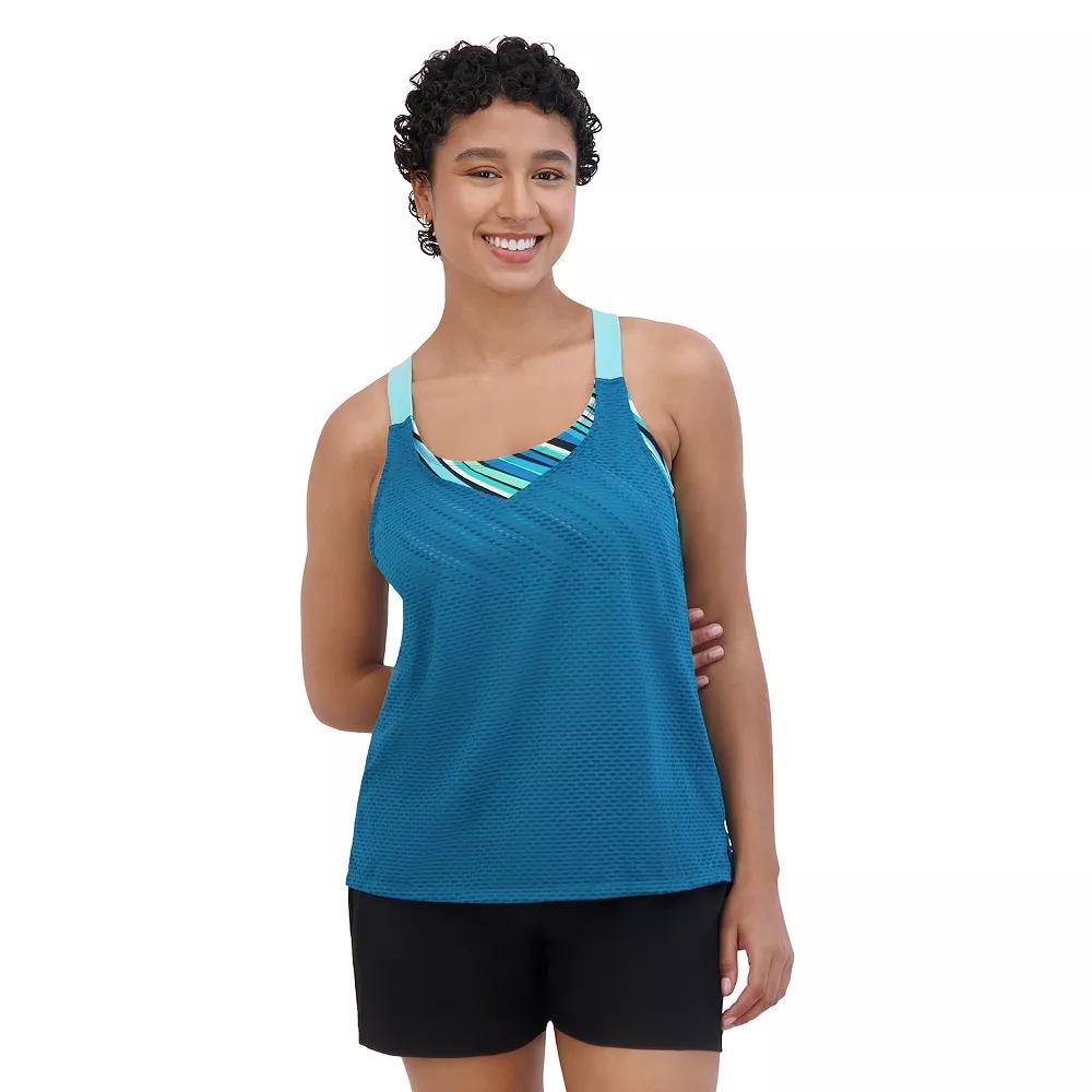 Plus Size ZeroXposur Slipstream Wide Strap 2-in-1 Swim Top, Women's, Size: 1XL, Kelp Product Image