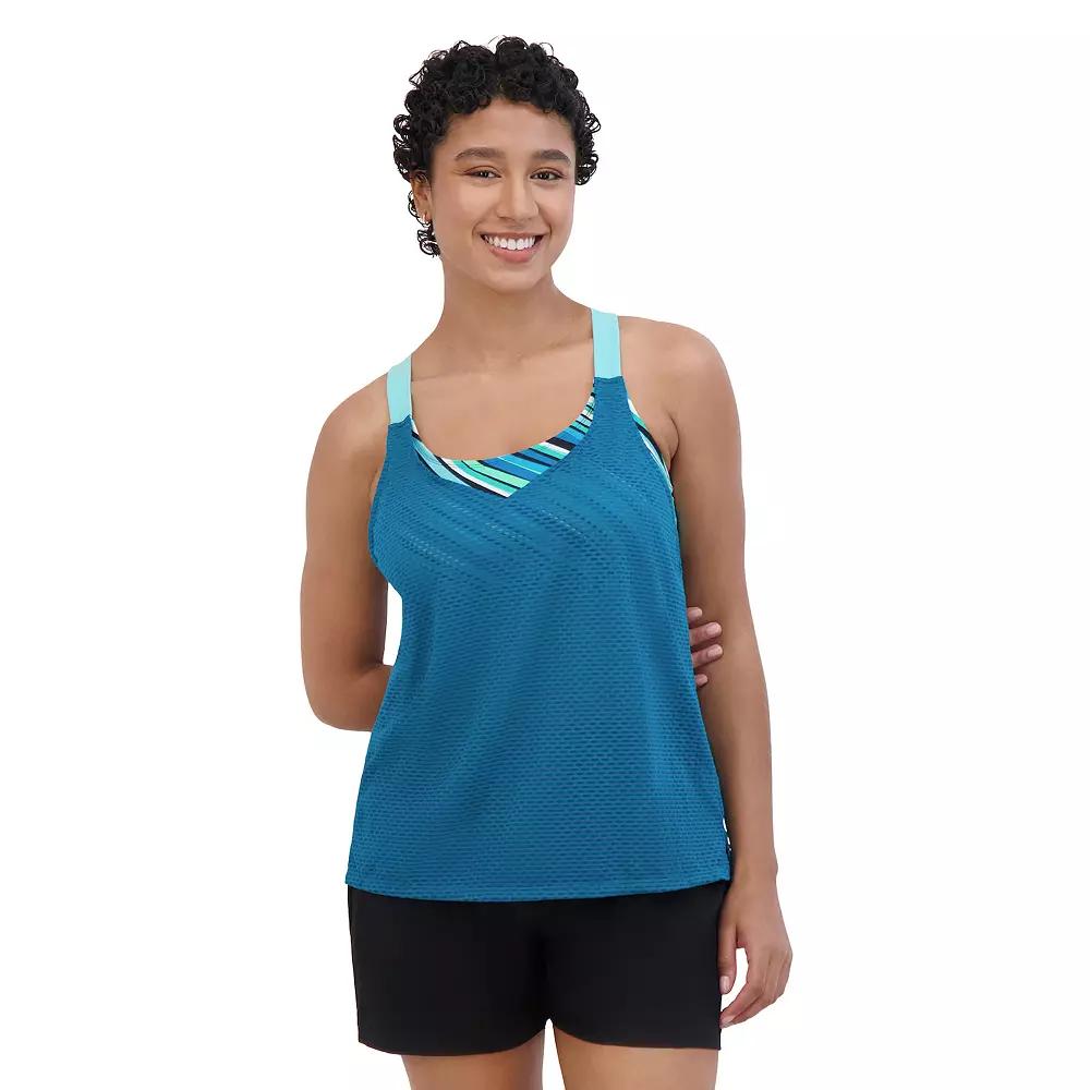 Plus Size ZeroXposur Slipstream Wide Strap 2-in-1 Swim Top, Women's, Size: 1XL, Kelp Product Image