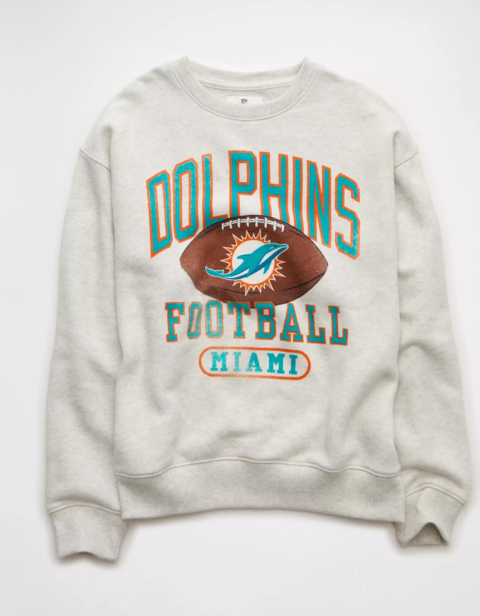 AE NFL Miami Dolphins Graphic Relaxed Fit Sweatshirt Product Image