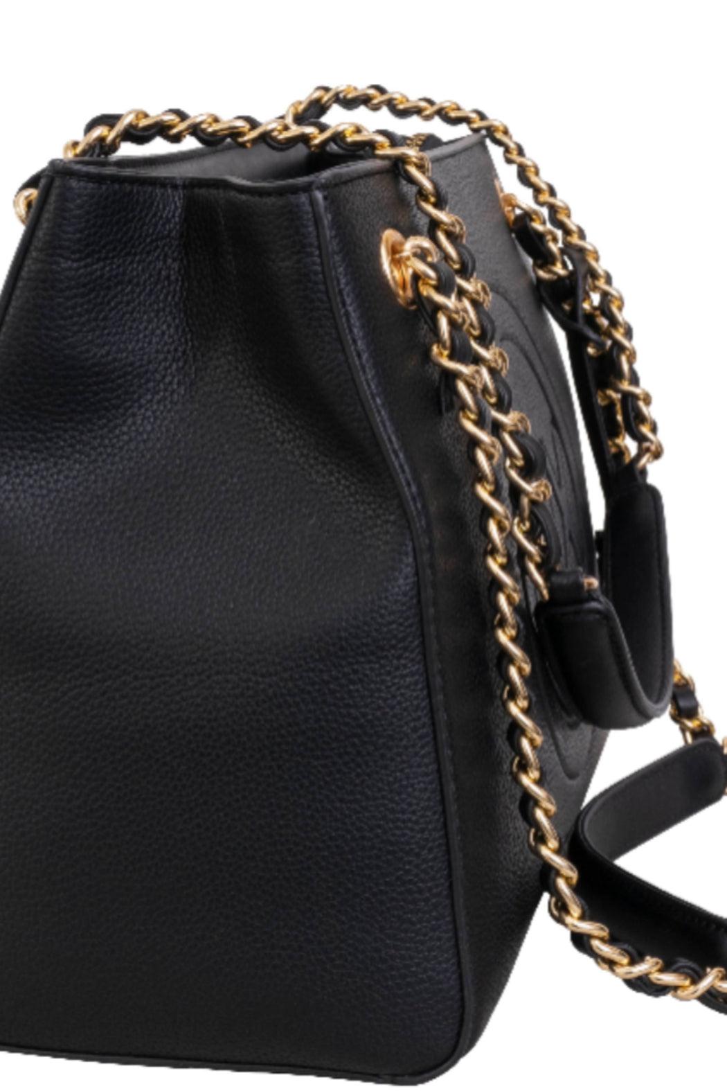 Max Studio Pebble Grain Double Handle Chain Tote Product Image
