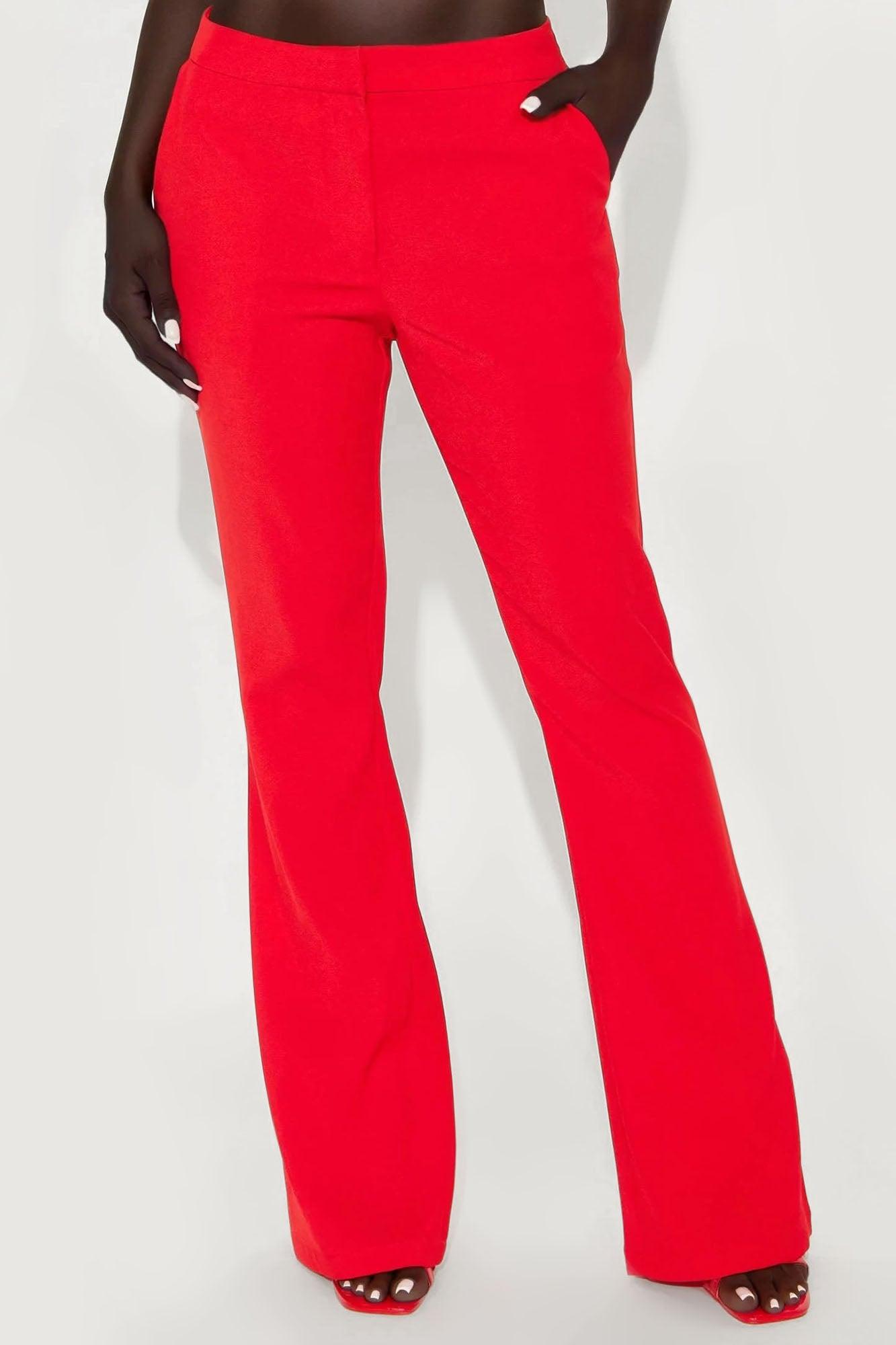 Breaking Even Flare Trouser - Red Female Product Image