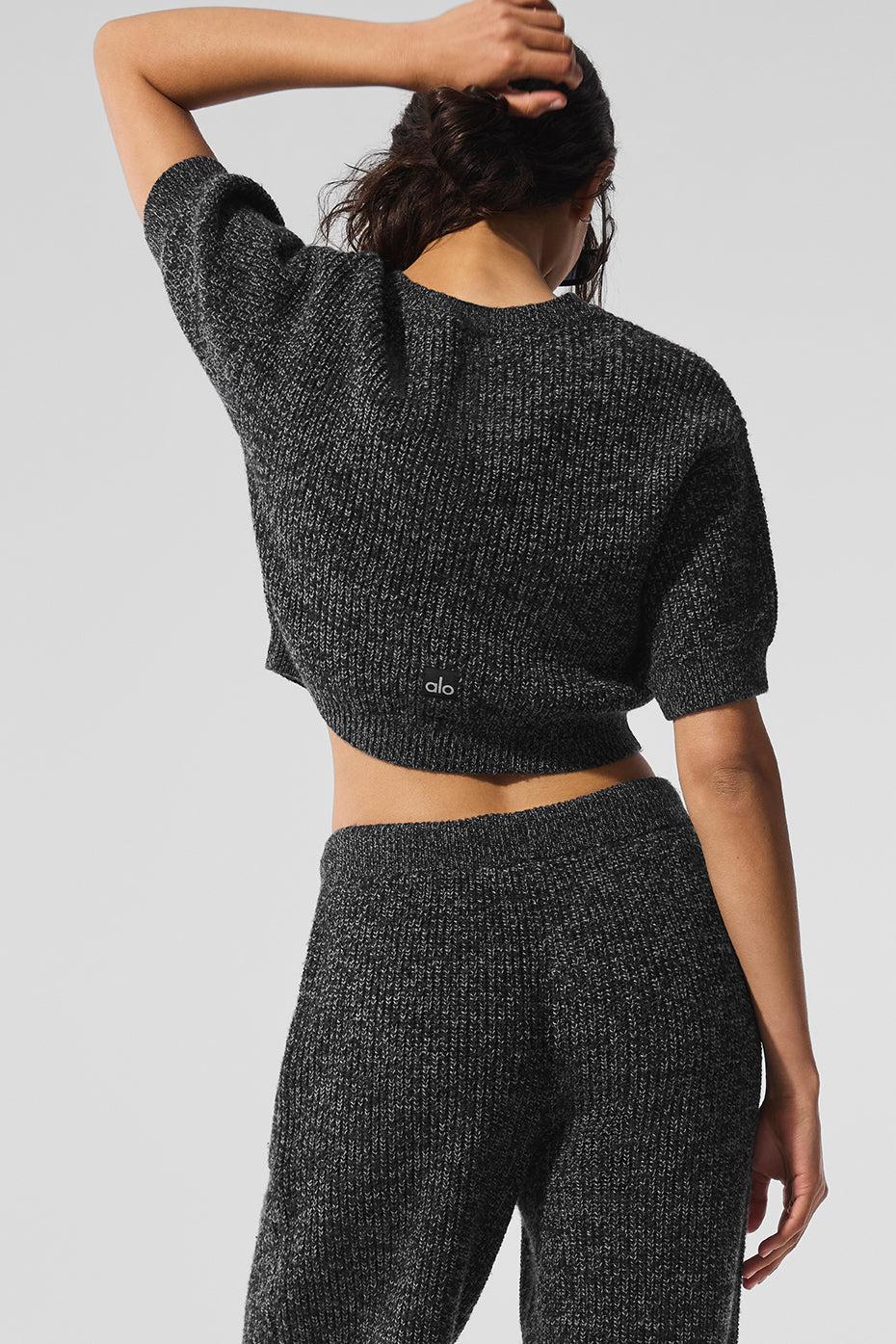 Marl Sweater Short Sleeve - Black Marl Product Image