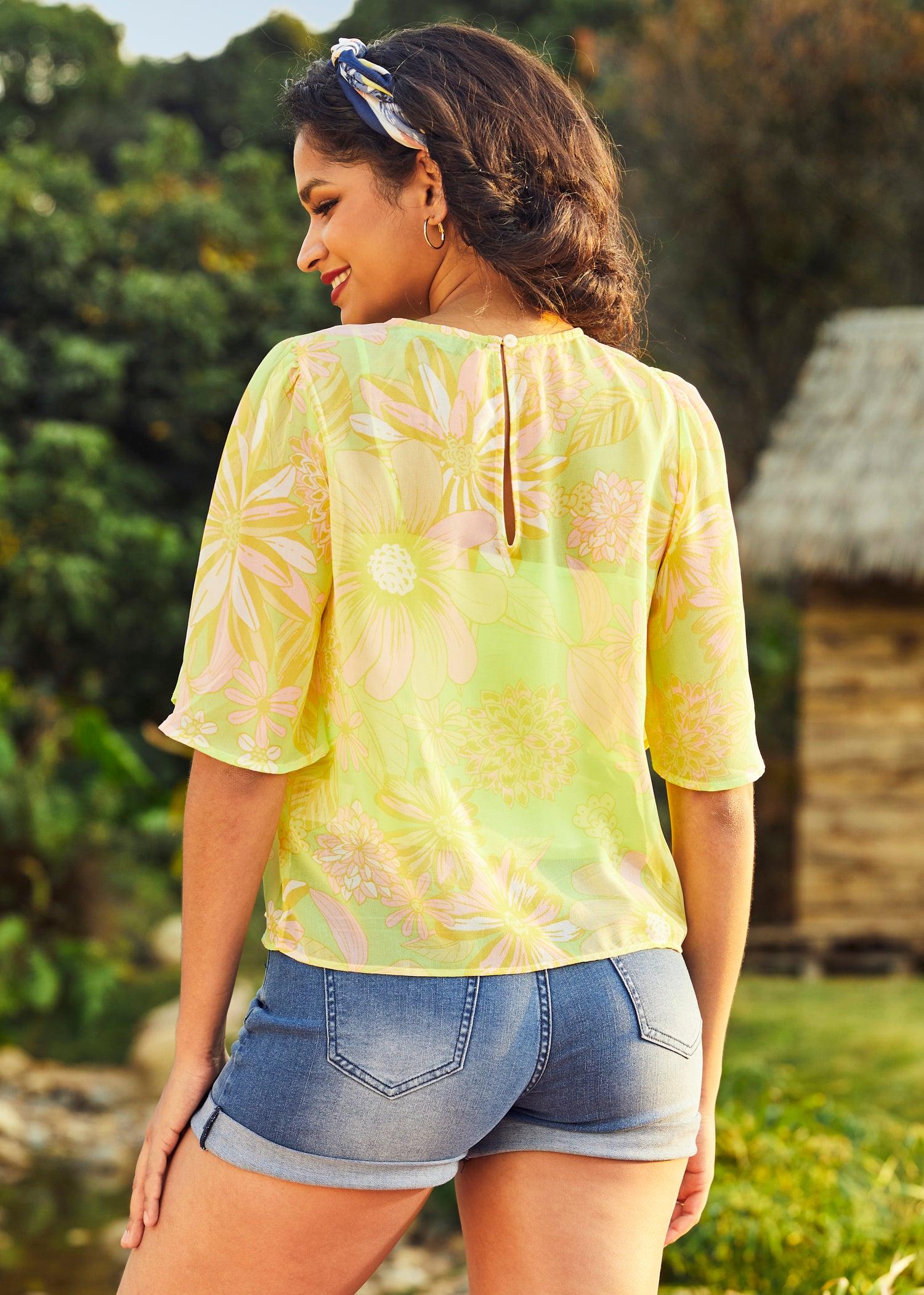 Fluttering Outta Sight Blouse (Final Sale) Product Image