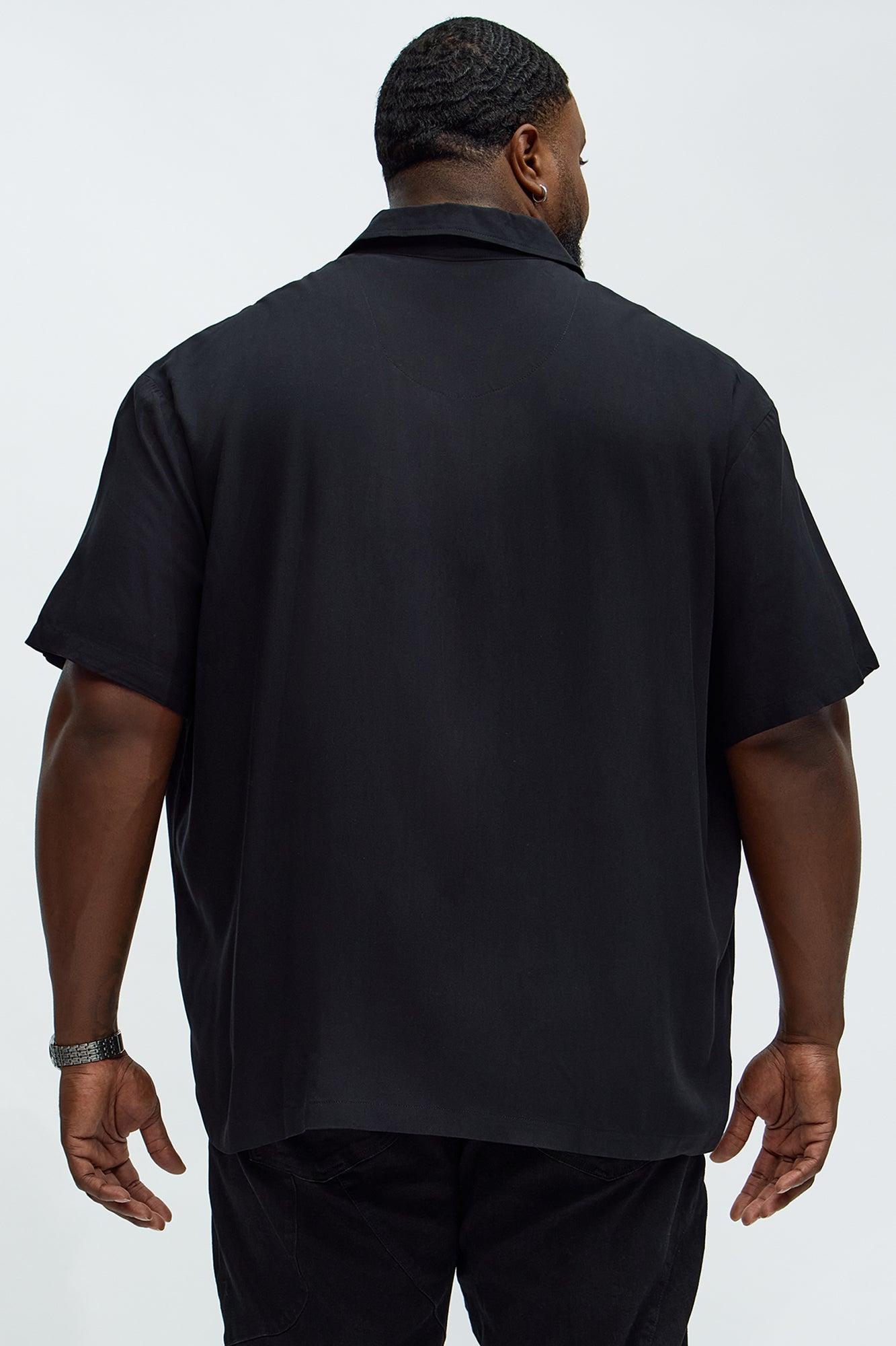 Relaxed Superman Button Up Shirt - Black Male Product Image