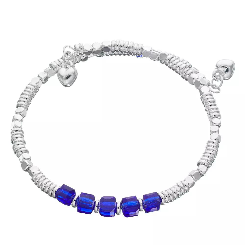 City Luxe Silver Tone Birthstone Beaded Bracelet, Women's, March Product Image