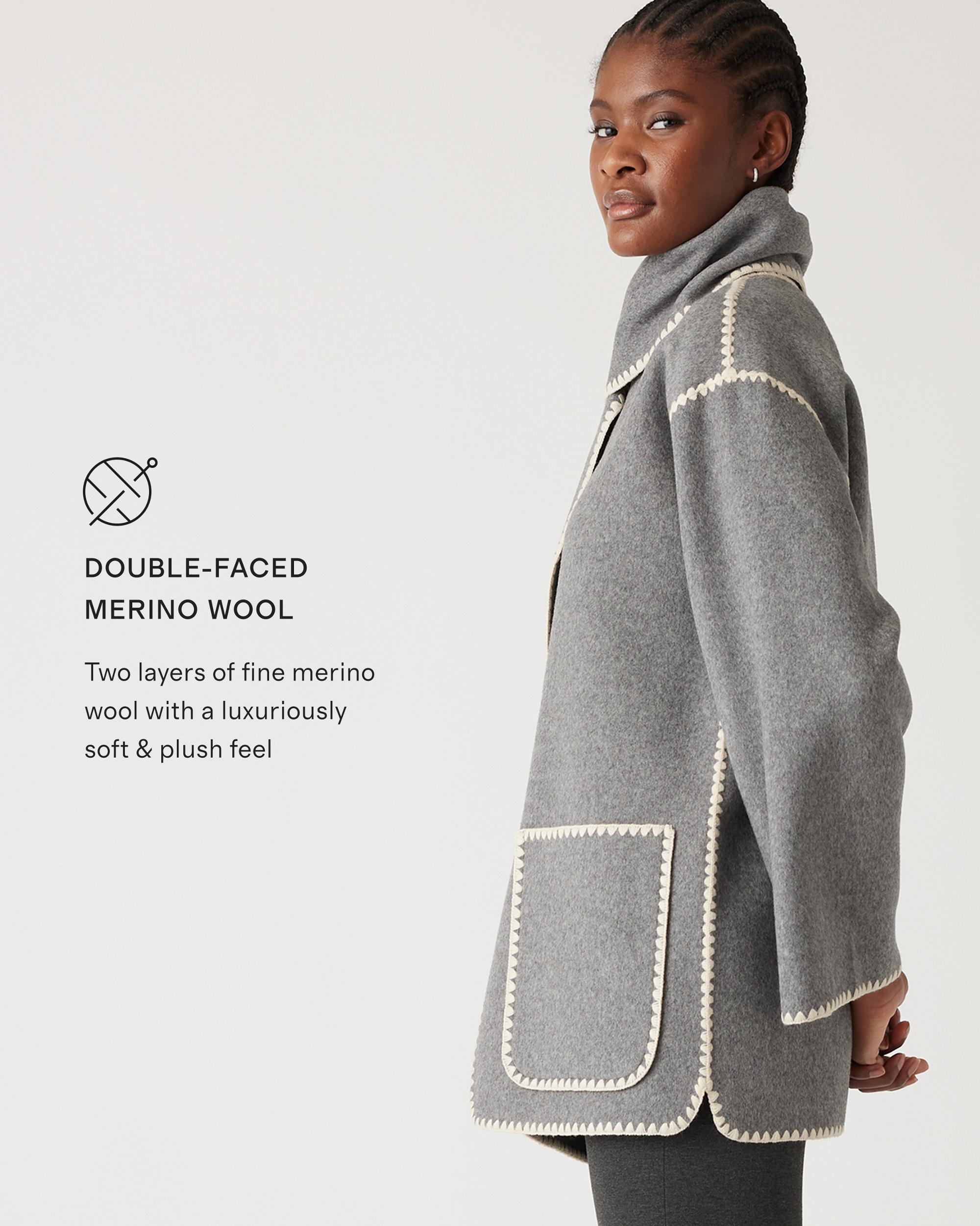 Quince | Women's Double-Faced Merino Wool Scarf Coat Product Image