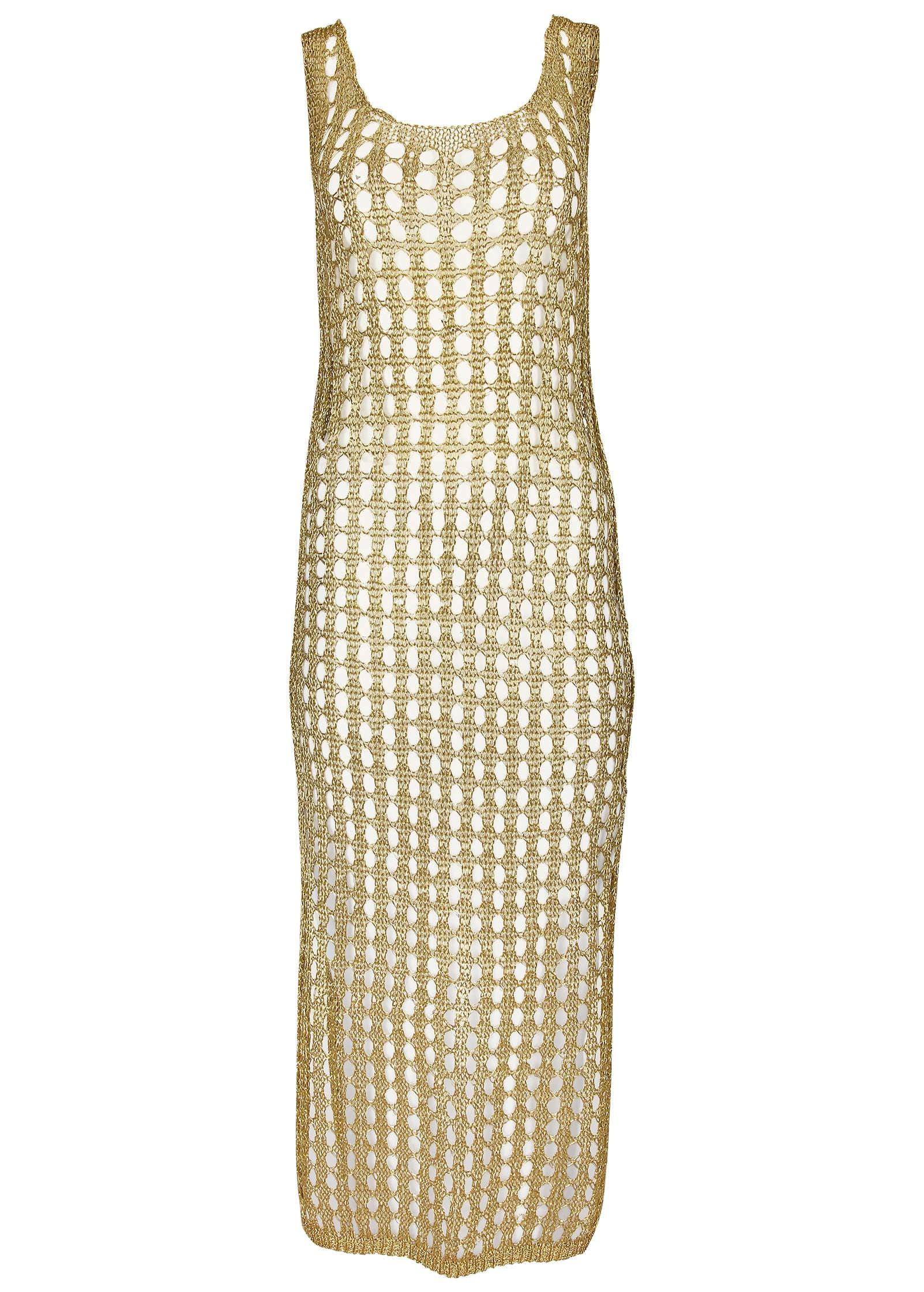 Metallic Crochet Coverup - Glittery Gold Product Image