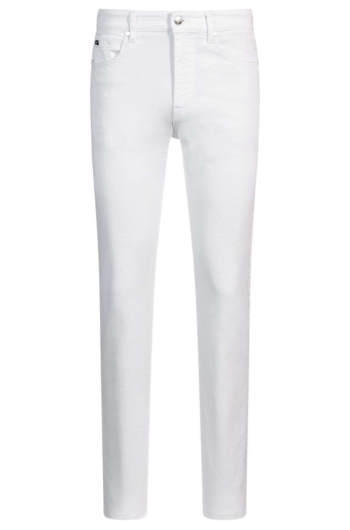 BOSS - Delaware slim-fit jeans in white comfort-stretch denim - White Product Image