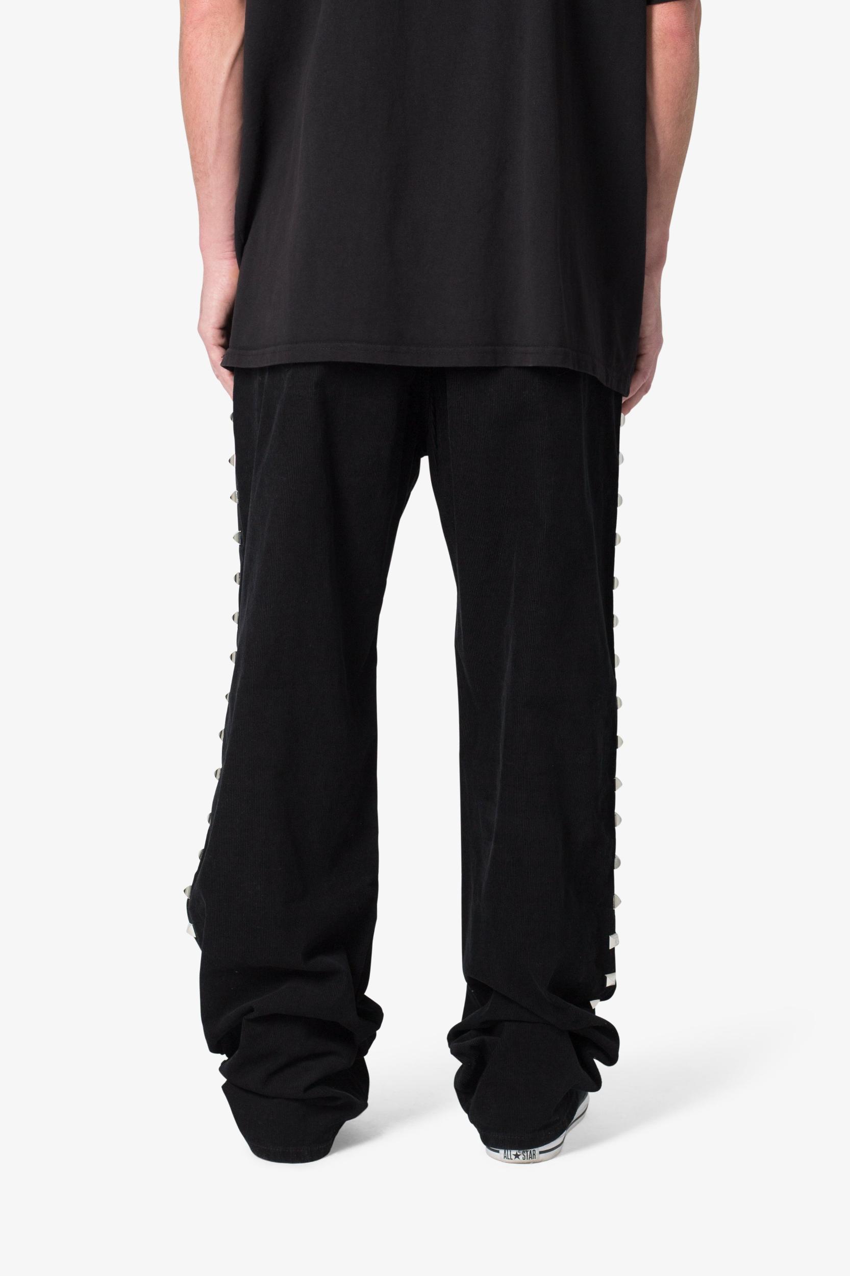 Ultra Baggy Studded Corduroy Pants - Black Product Image