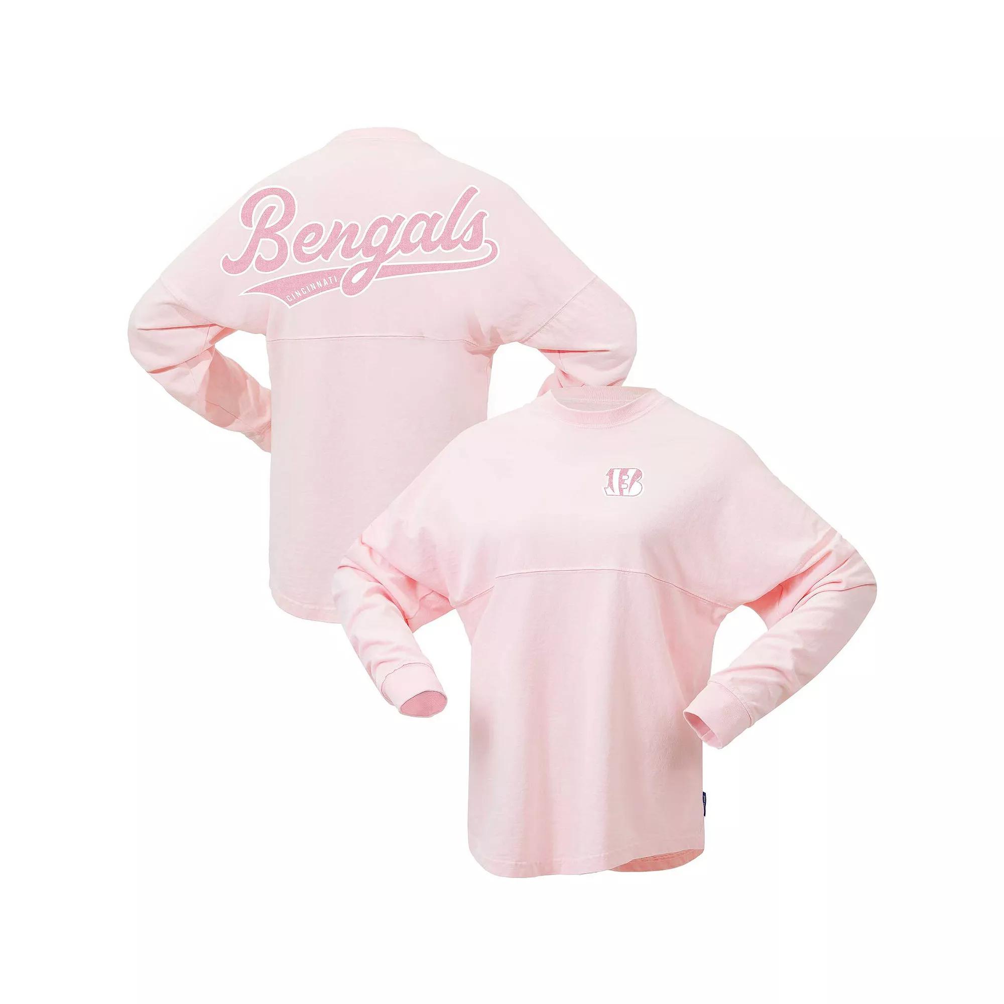 Women's Fanatics Branded Pink Cincinnati Bengals Millennial Spirit Jersey T-Shirt, Size: Small, Light Product Image