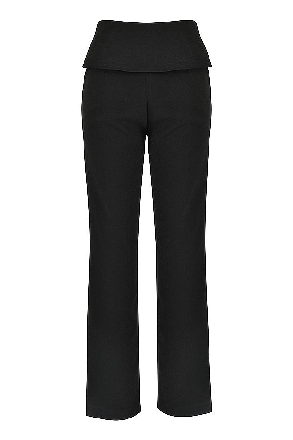 Ava  black fold front trousers - sale Product Image