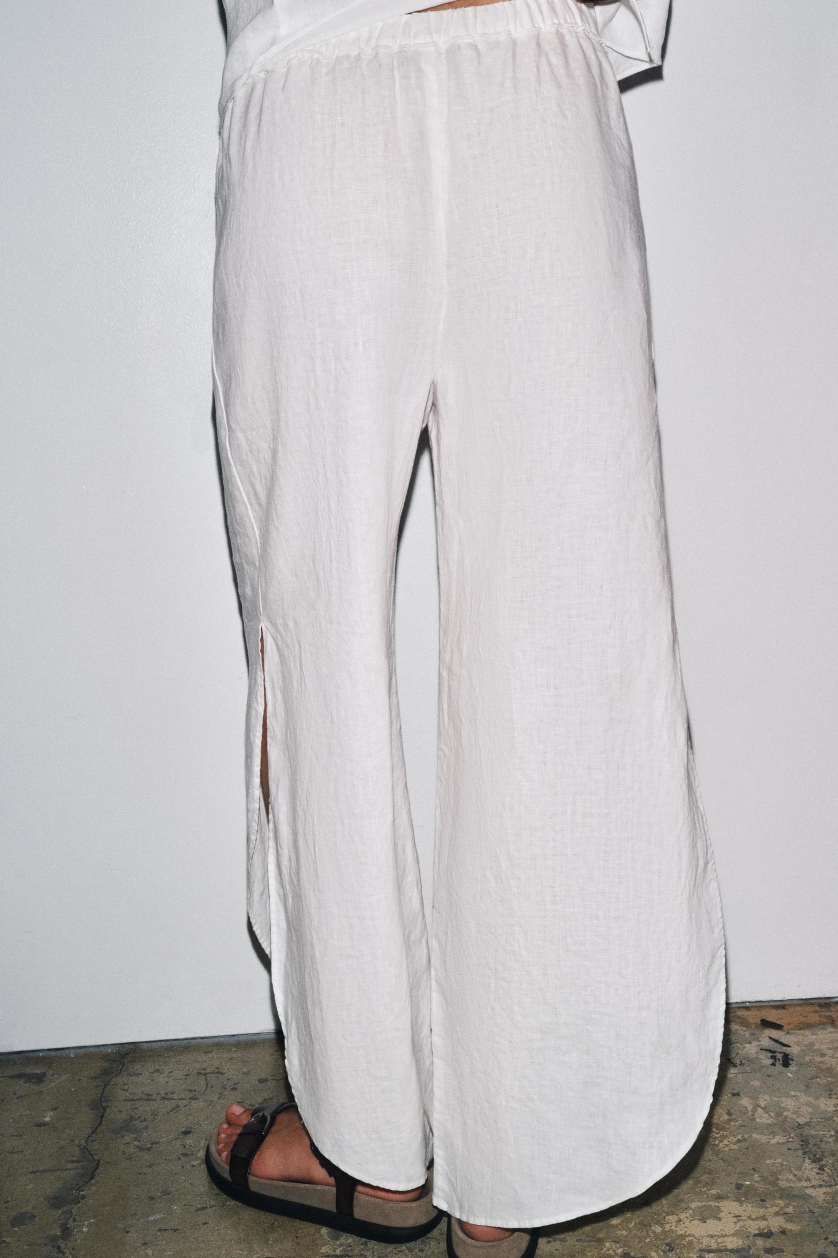 ZW COLLECTION LINEN PANTS WITH VENTS Product Image