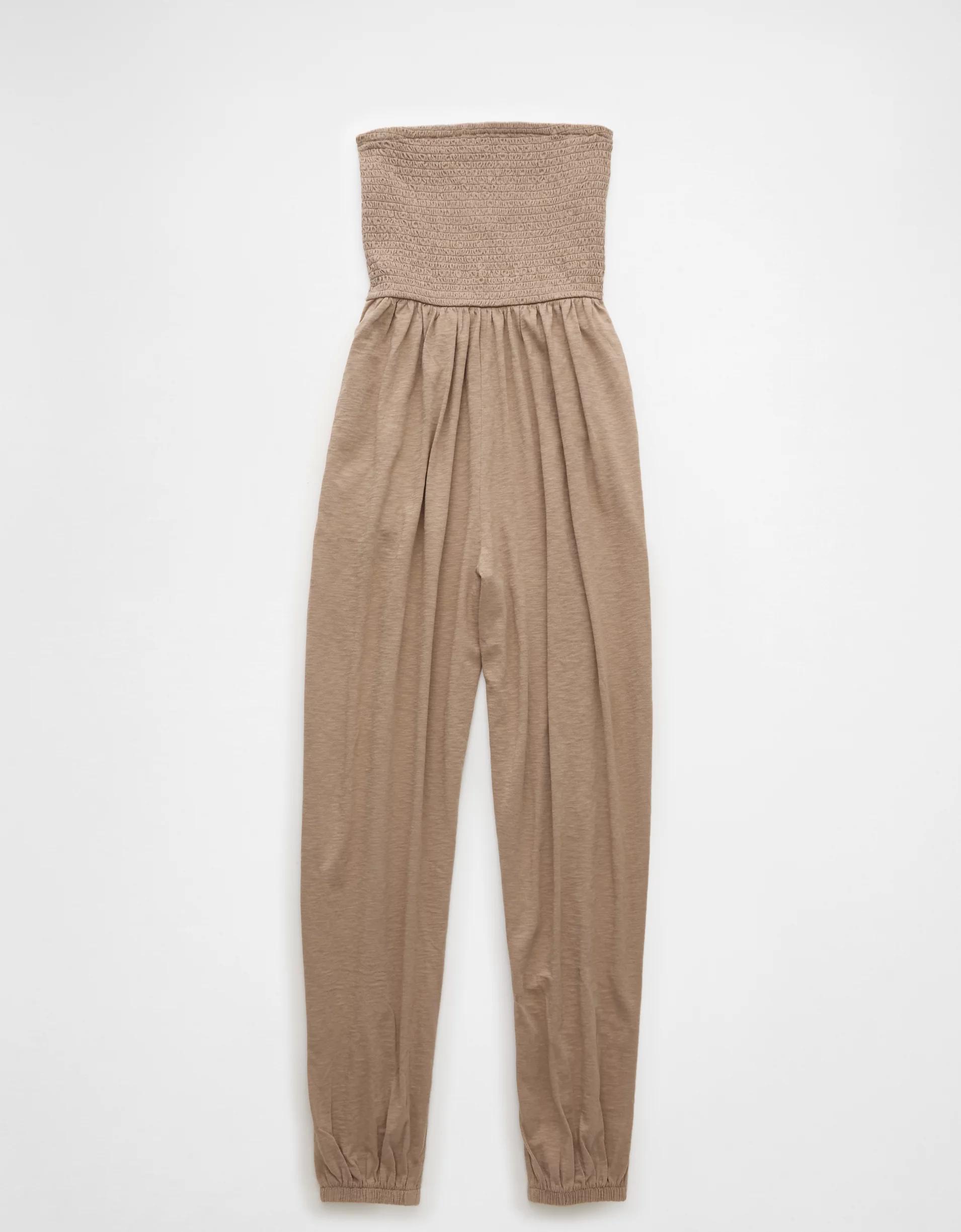 AE Sunchaser Knit Smocked Tube Jumpsuit Product Image