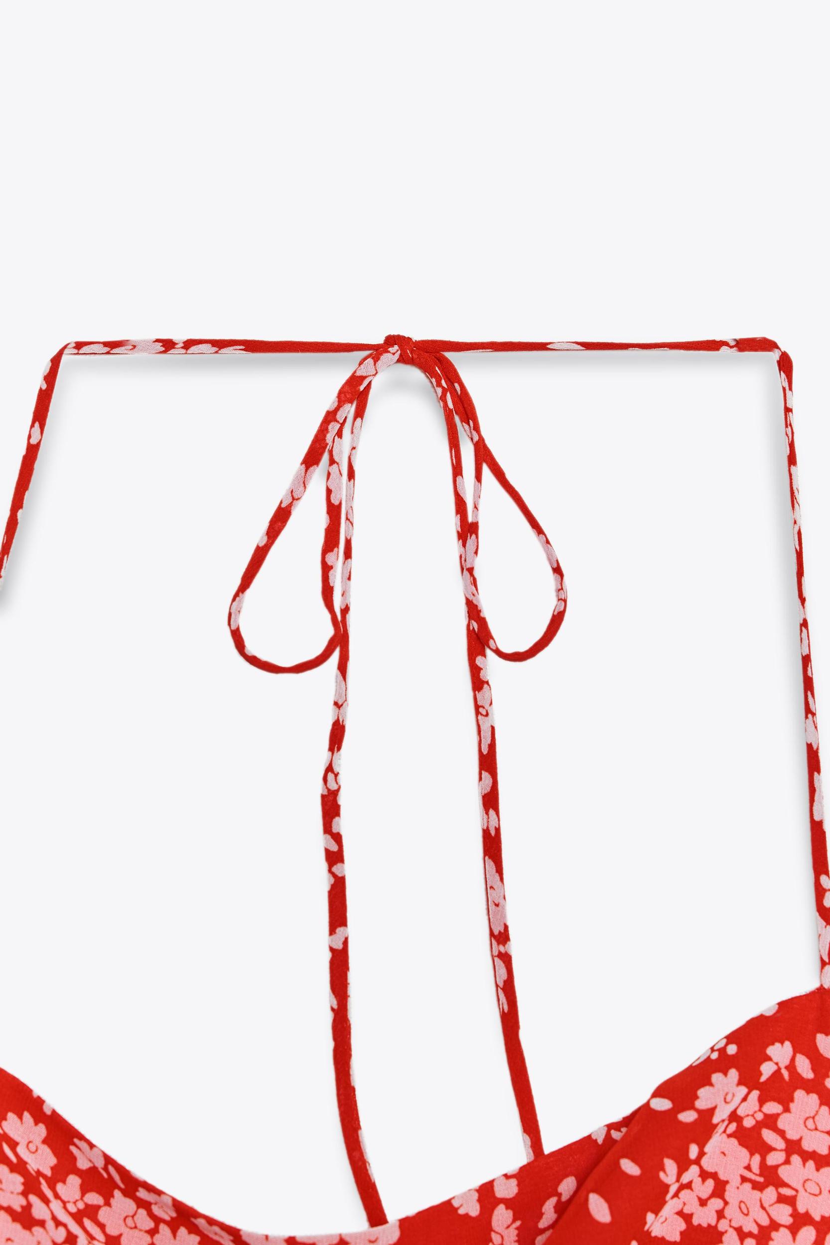 FLORAL GODET PRINT DRESS Product Image