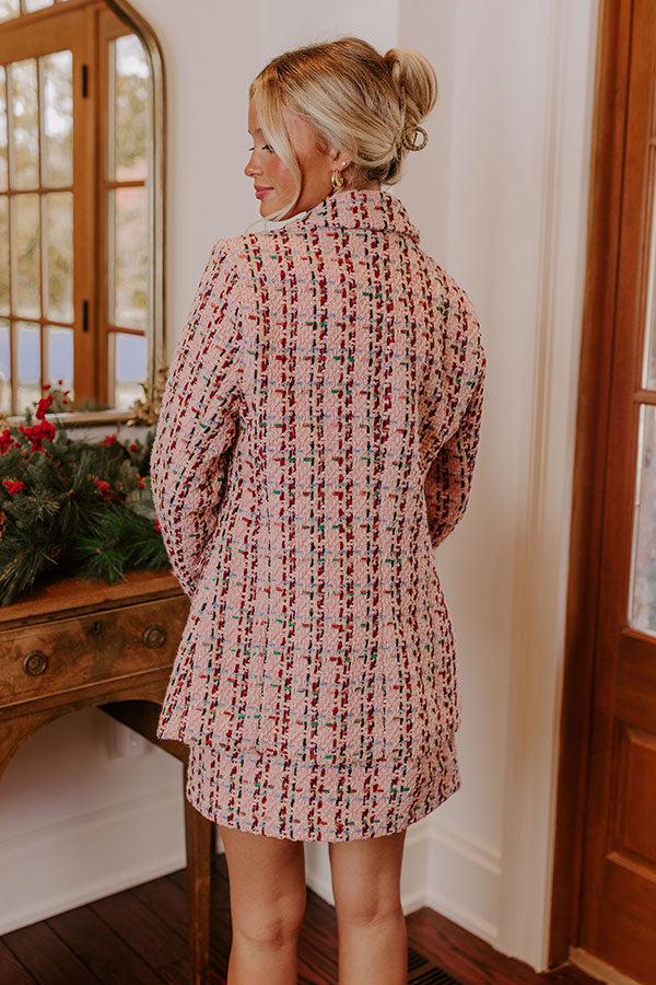 Boss Babe Tweed Blazer in Pink Product Image