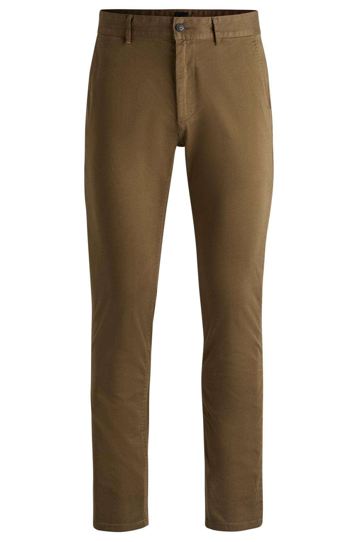 BOSS - Slim-fit chinos in stretch cotton - Light Green Product Image