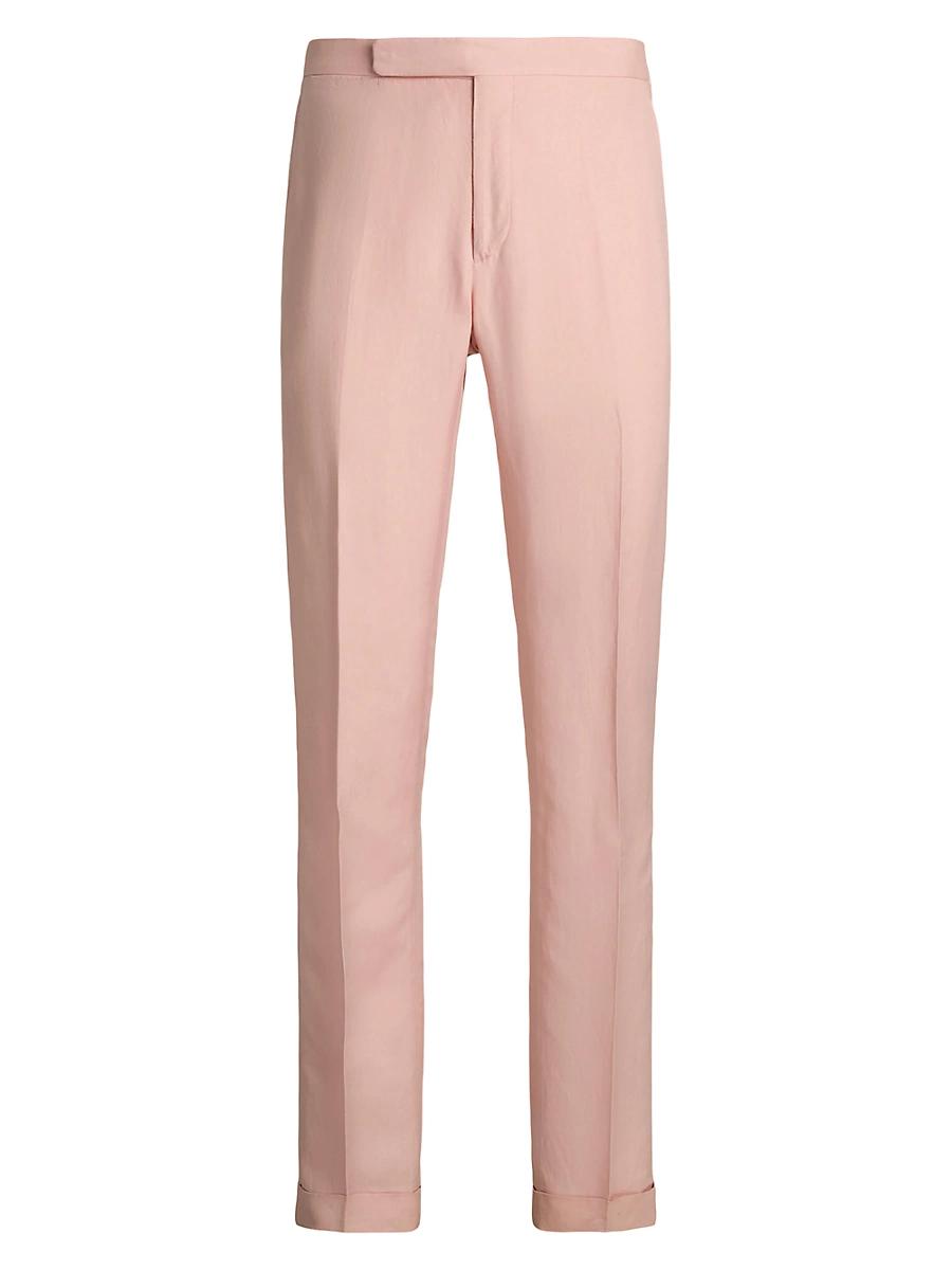 Mens Gregory Hand-Tailored Silk-Linen Trousers Product Image