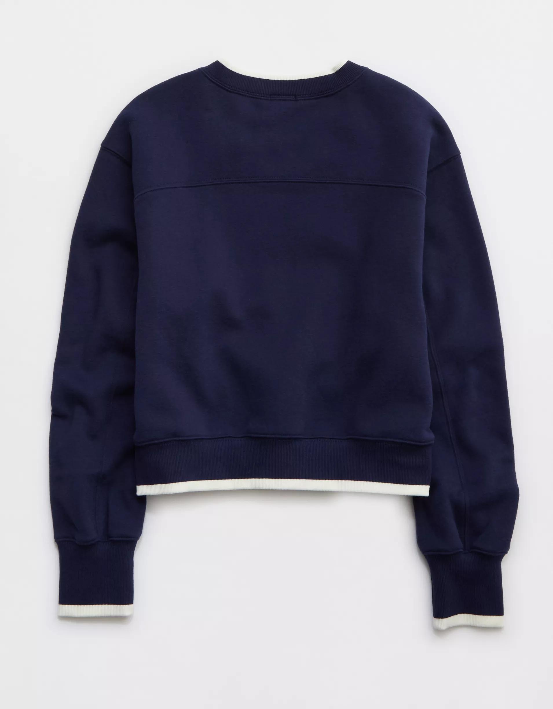 OFFLINE By Aerie Cloud Fleece V-Neck Crew Sweatshirt Product Image