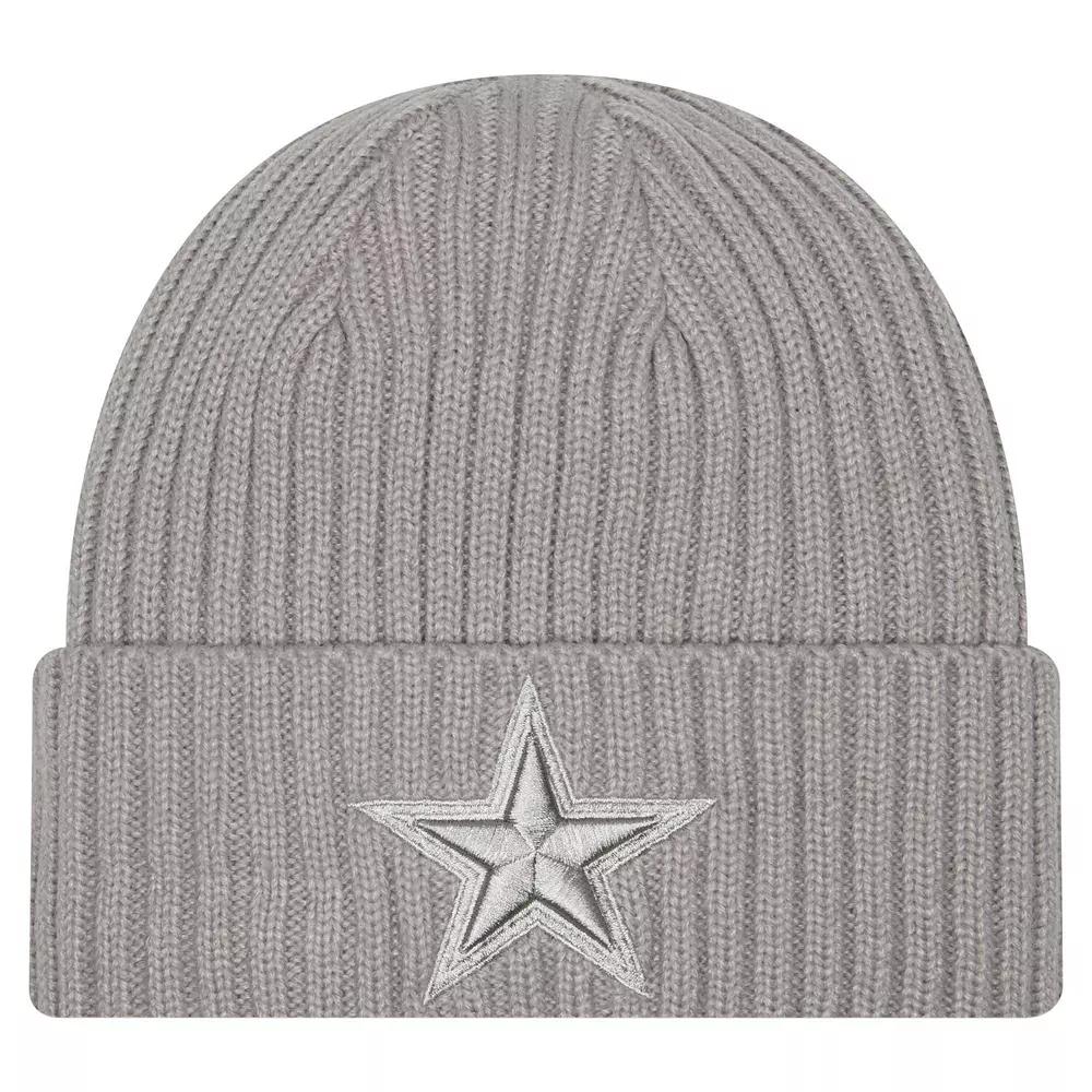 Men's New Era Gray Dallas Cowboys Color Pack Cuffed Knit Hat, Grey Product Image