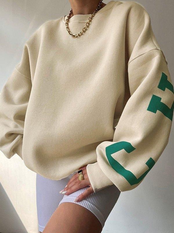 Back Letter Graphic Pullover Sweatshirt Product Image